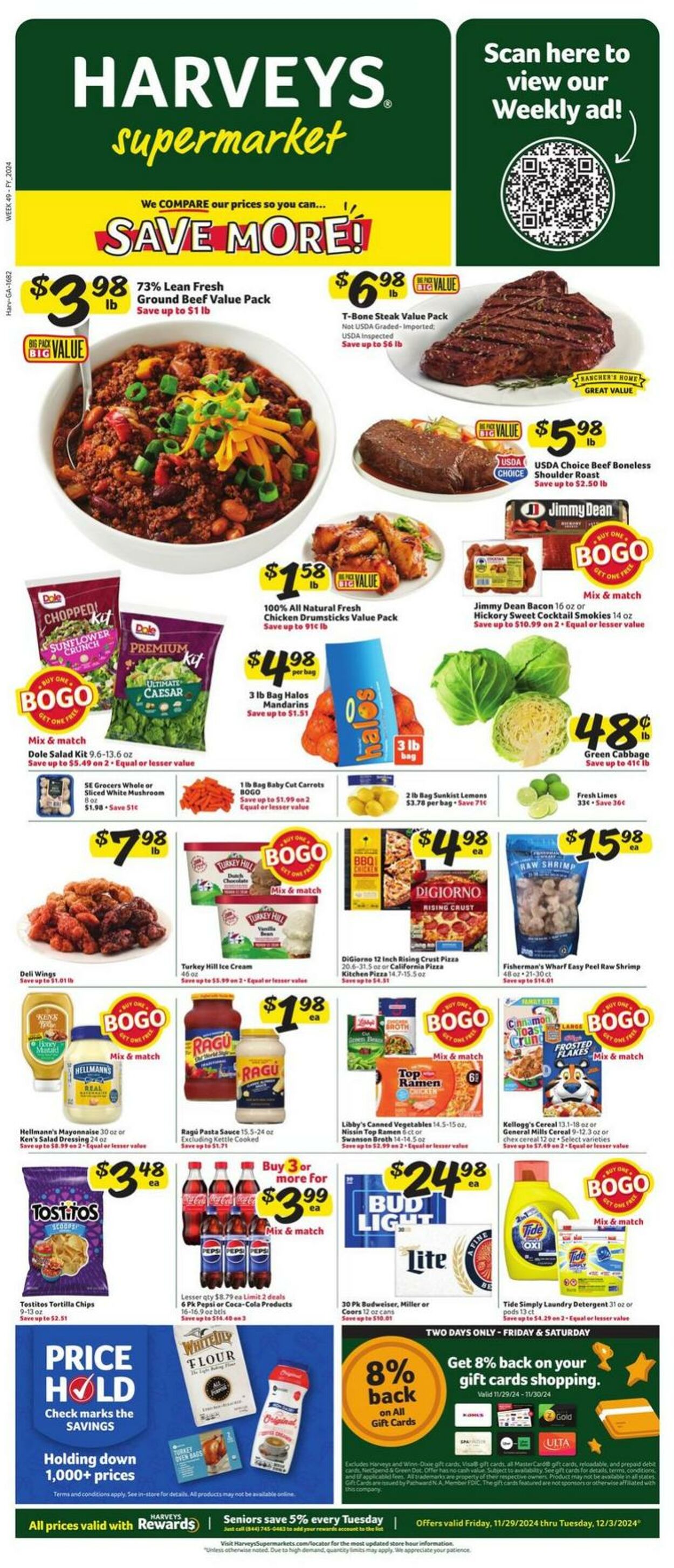 Weekly ad Harvey's Supermarkets 11/29/2024 - 12/03/2024