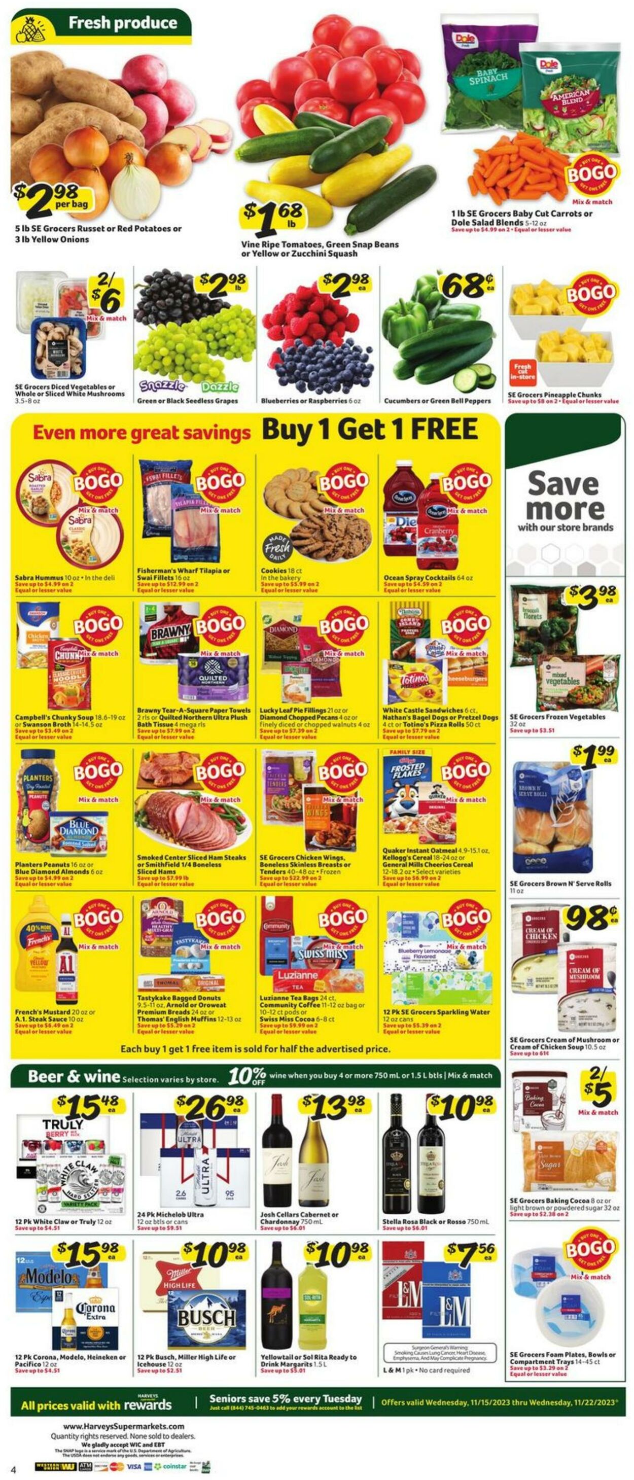 Weekly ad Harvey's Supermarkets 11/15/2023 - 11/21/2023