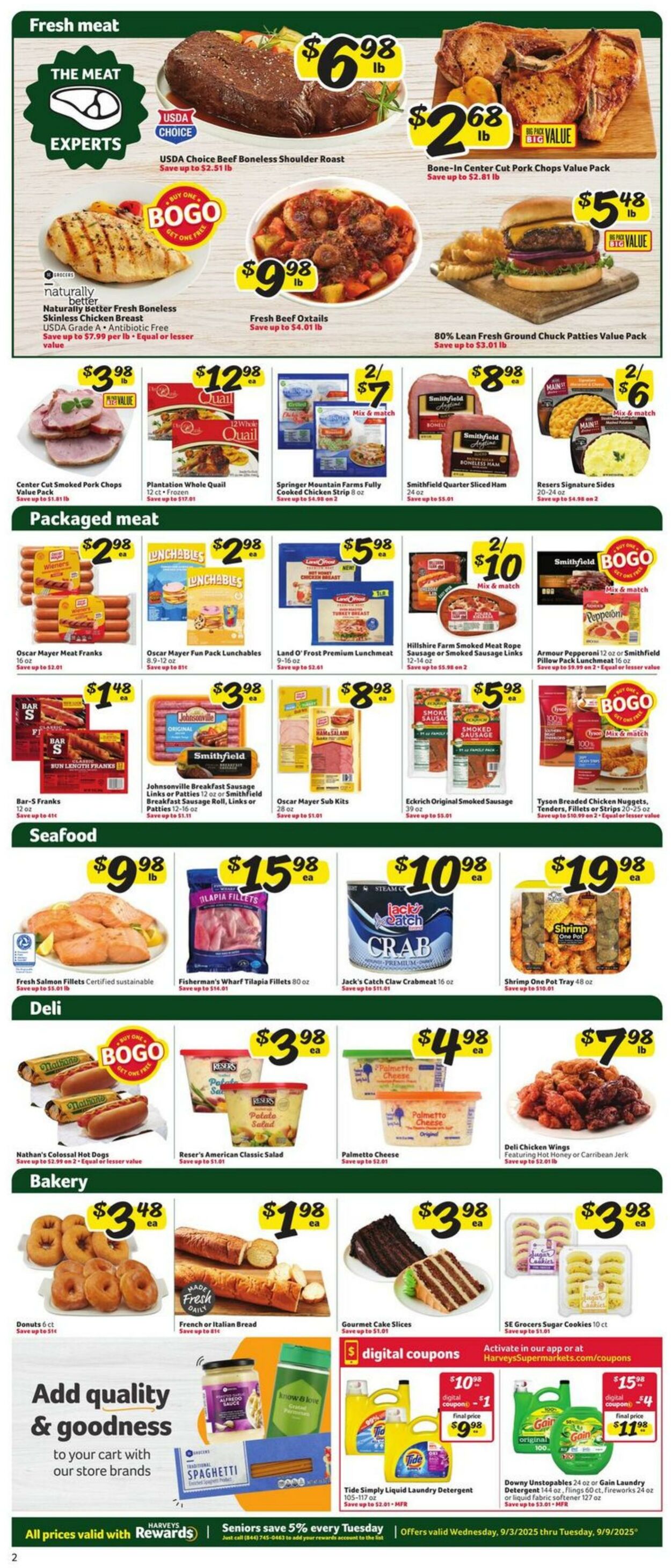 Weekly ad Harvey's Supermarkets 09/03/2025 - 09/09/2025