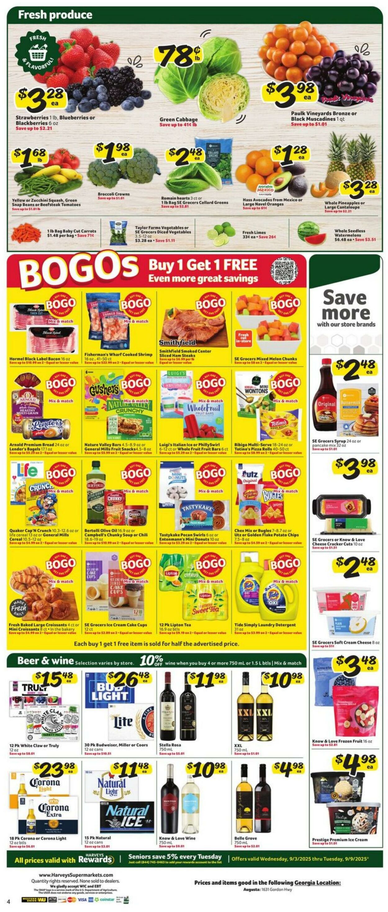 Weekly ad Harvey's Supermarkets 09/03/2025 - 09/09/2025