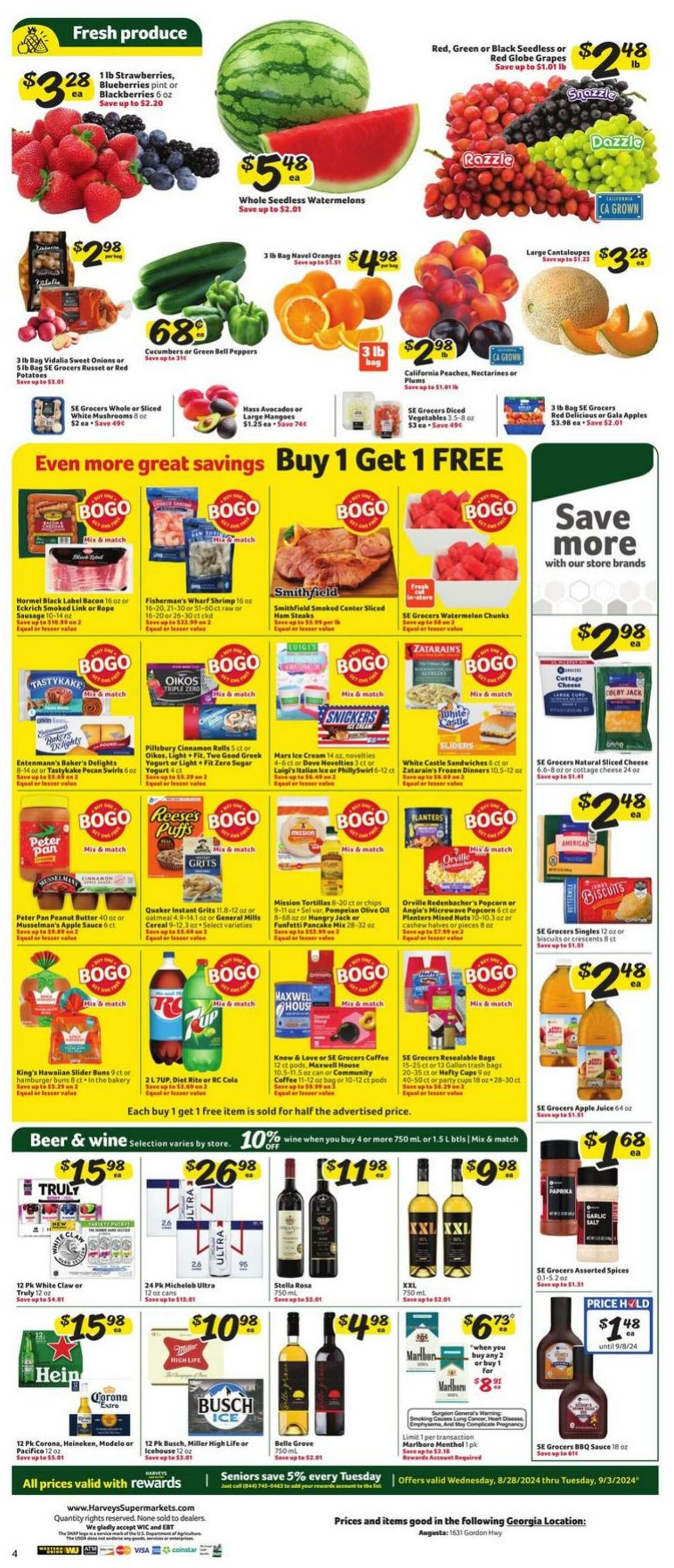 Weekly ad Harvey's Supermarkets 08/28/2024 - 09/03/2024