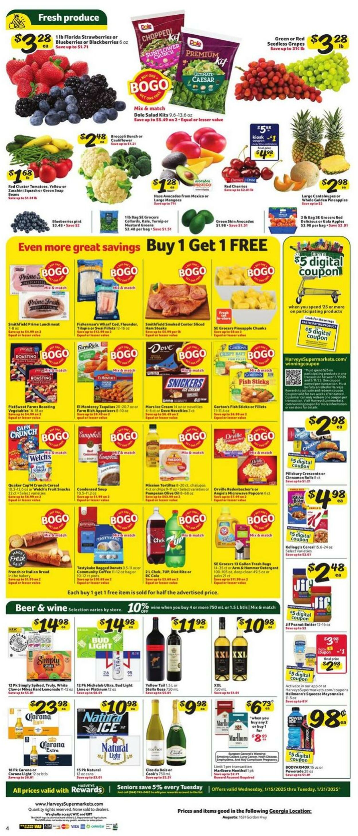 Weekly ad Harvey's Supermarkets 01/15/2025 - 01/21/2025