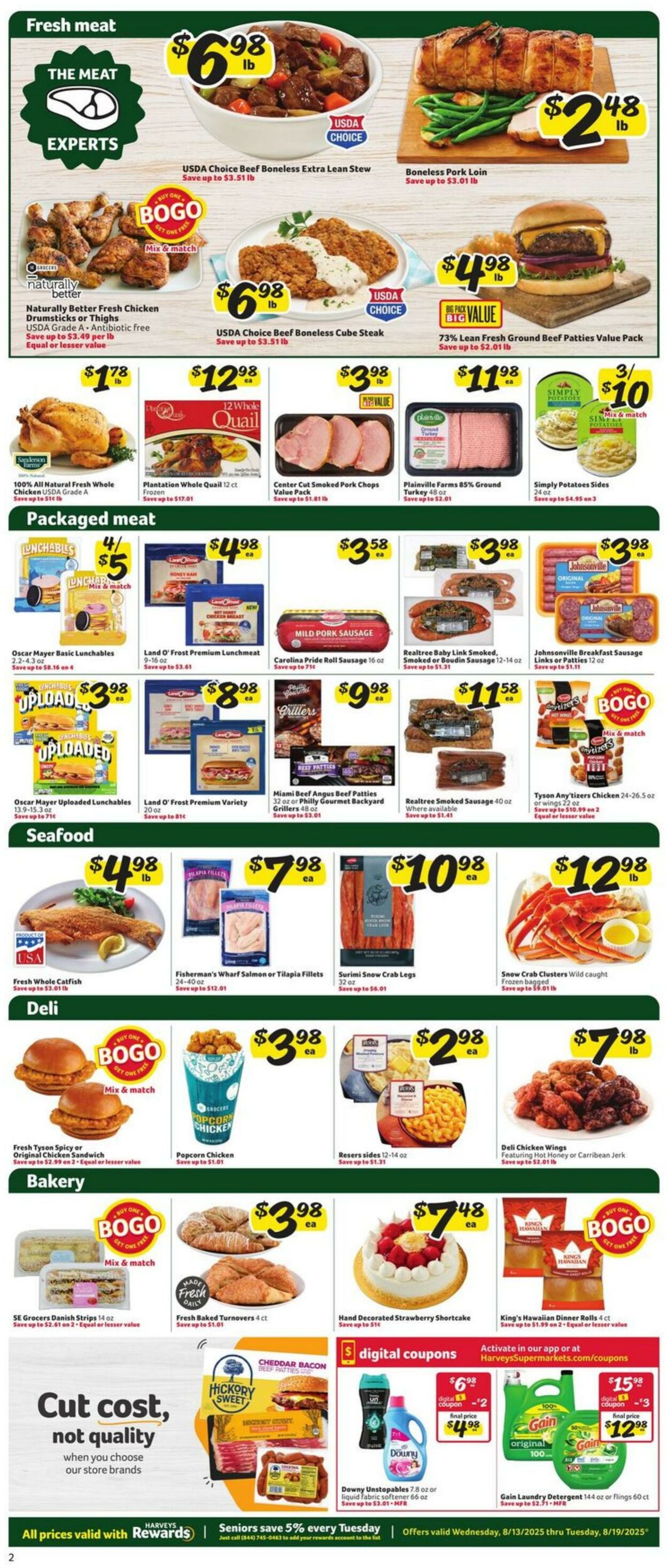 Weekly ad Harvey's Supermarkets 08/13/2025 - 08/19/2025