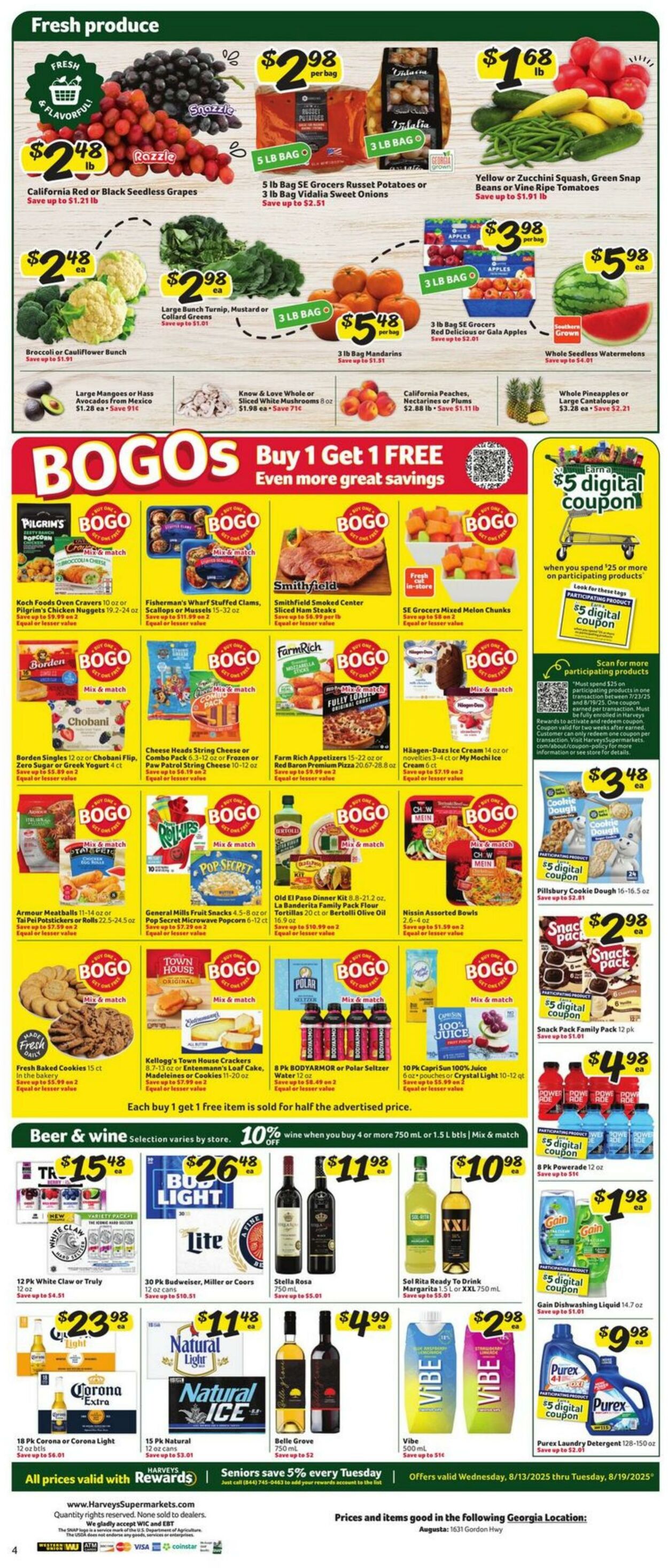 Weekly ad Harvey's Supermarkets 08/13/2025 - 08/19/2025