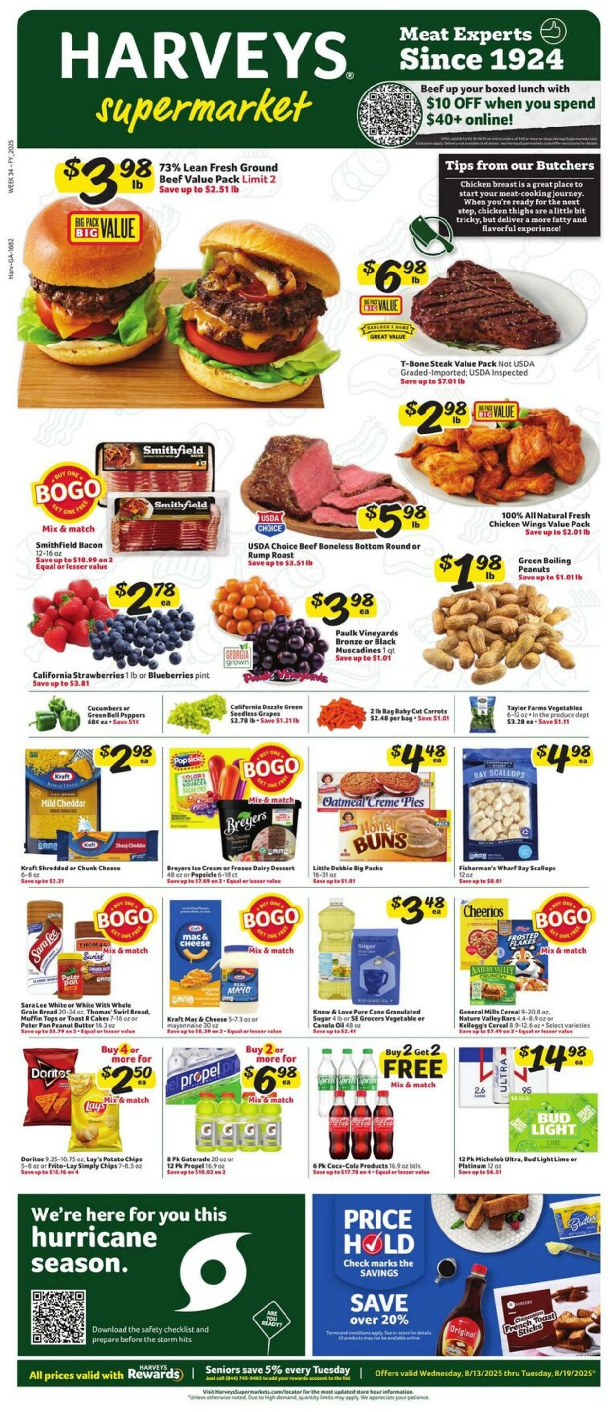Weekly ad Harvey's Supermarkets 08/13/2025 - 08/19/2025