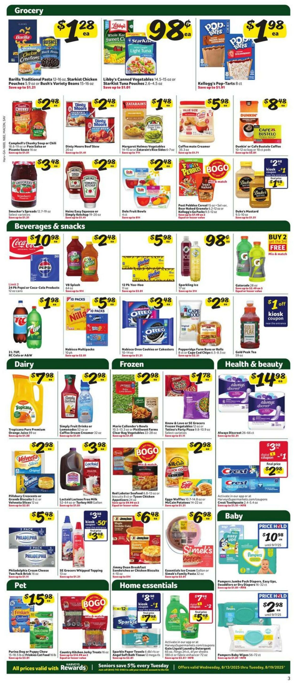Weekly ad Harvey's Supermarkets 08/13/2025 - 08/19/2025