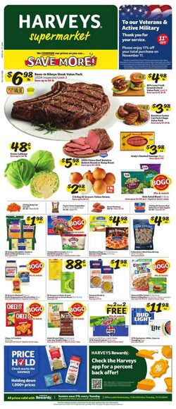 Weekly ad Harvey's Supermarkets 10/30/2024 - 11/12/2024