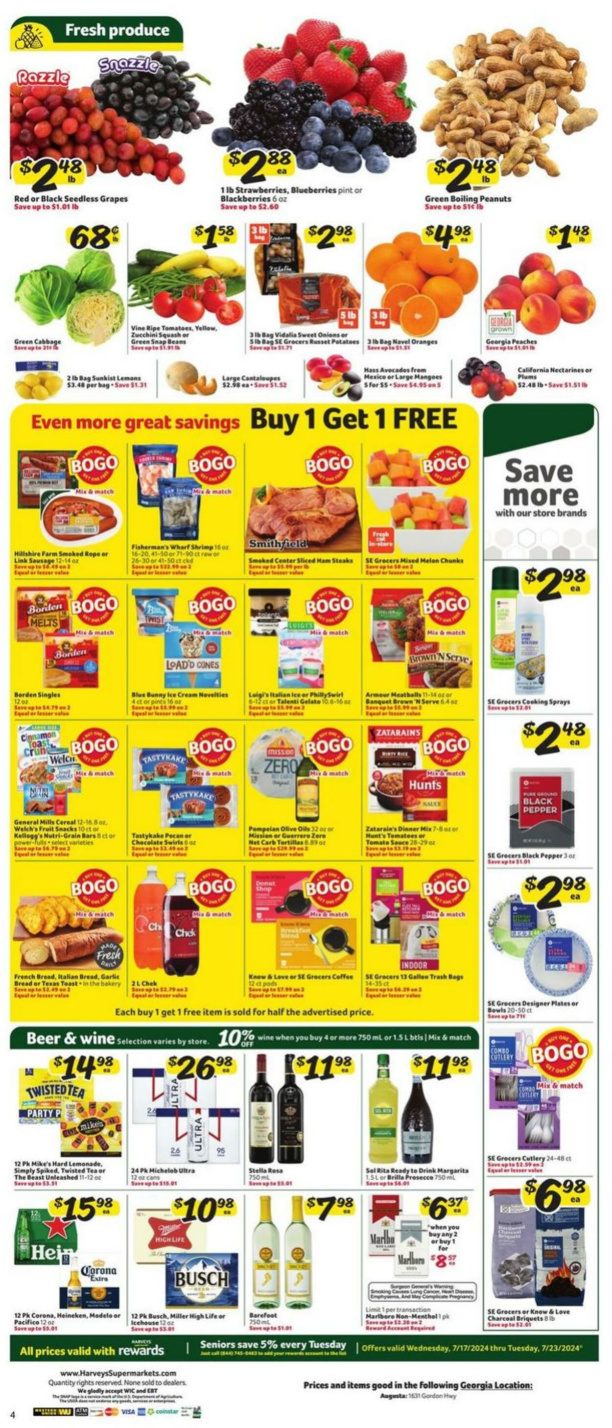 Weekly ad Harvey's Supermarkets 07/17/2024 - 07/23/2024