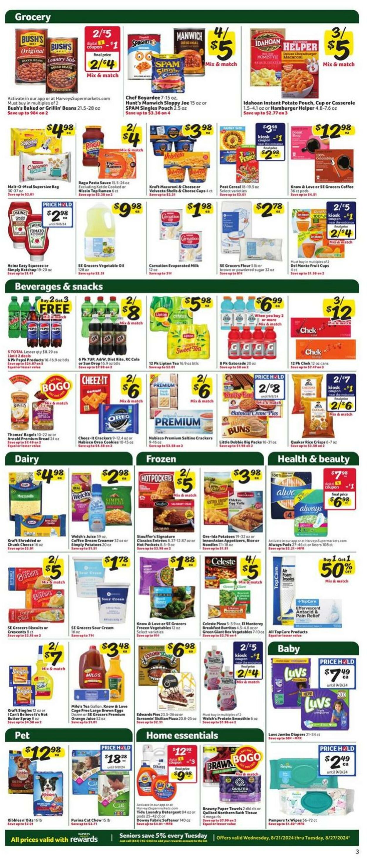 Weekly ad Harvey's Supermarkets 08/21/2024 - 08/27/2024