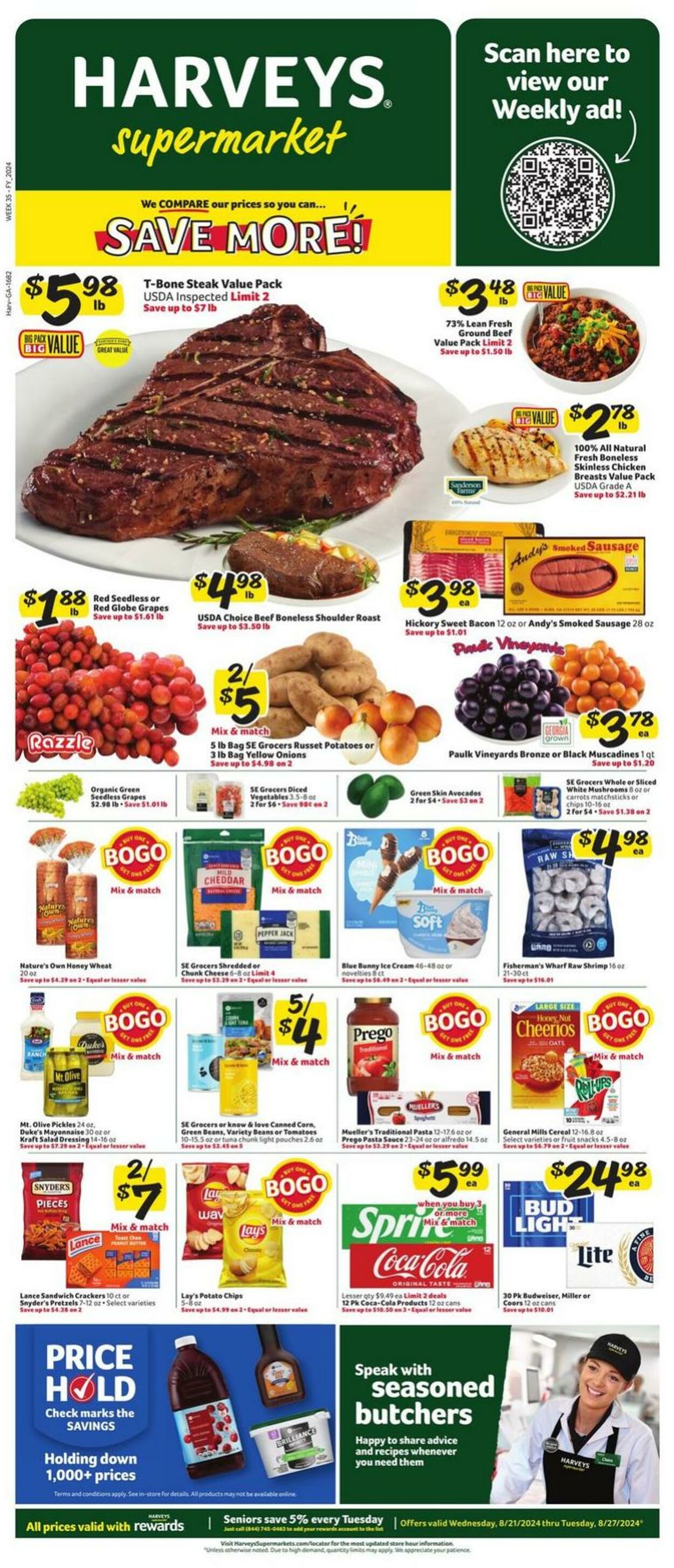 Weekly ad Harvey's Supermarkets 08/21/2024 - 08/27/2024