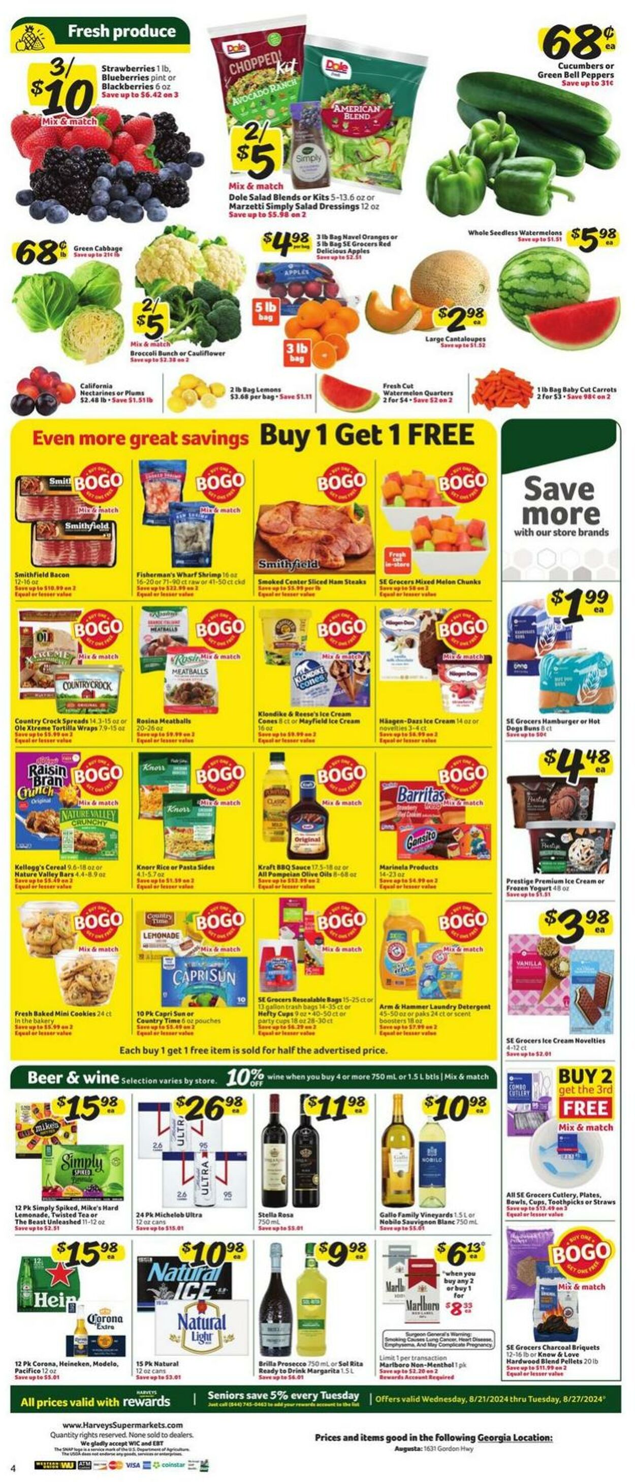 Weekly ad Harvey's Supermarkets 08/21/2024 - 08/27/2024