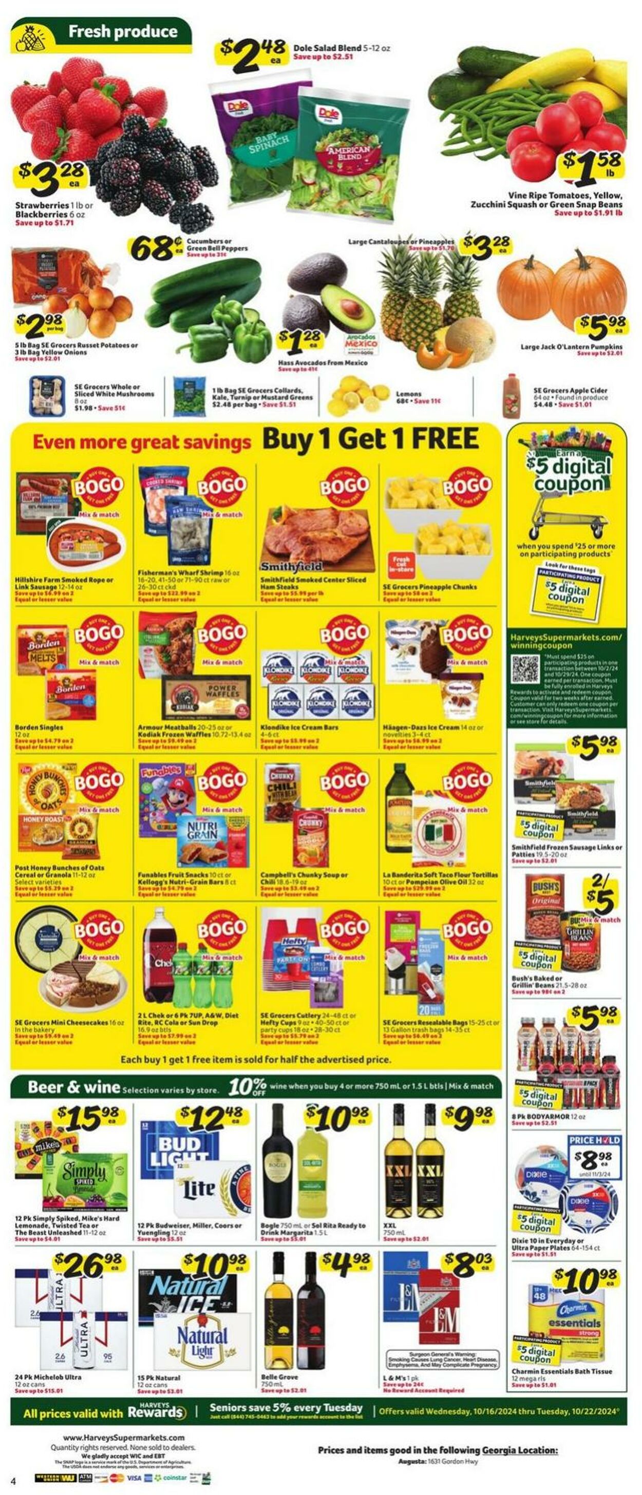 Weekly ad Harvey's Supermarkets 10/16/2024 - 10/22/2024