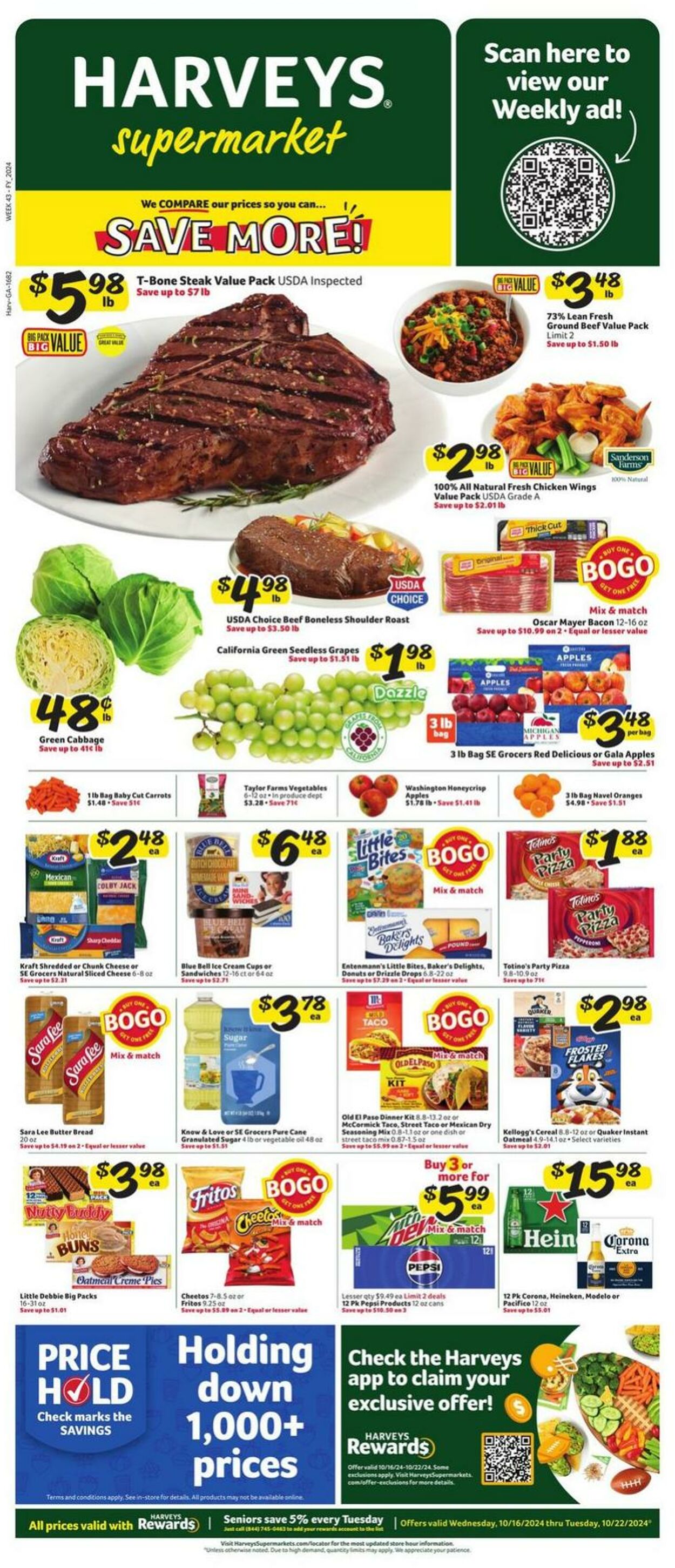 Weekly ad Harvey's Supermarkets 10/16/2024 - 10/22/2024