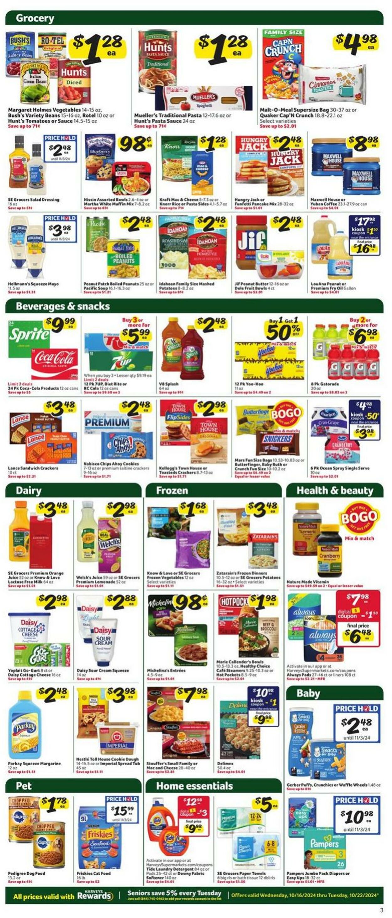 Weekly ad Harvey's Supermarkets 10/16/2024 - 10/22/2024