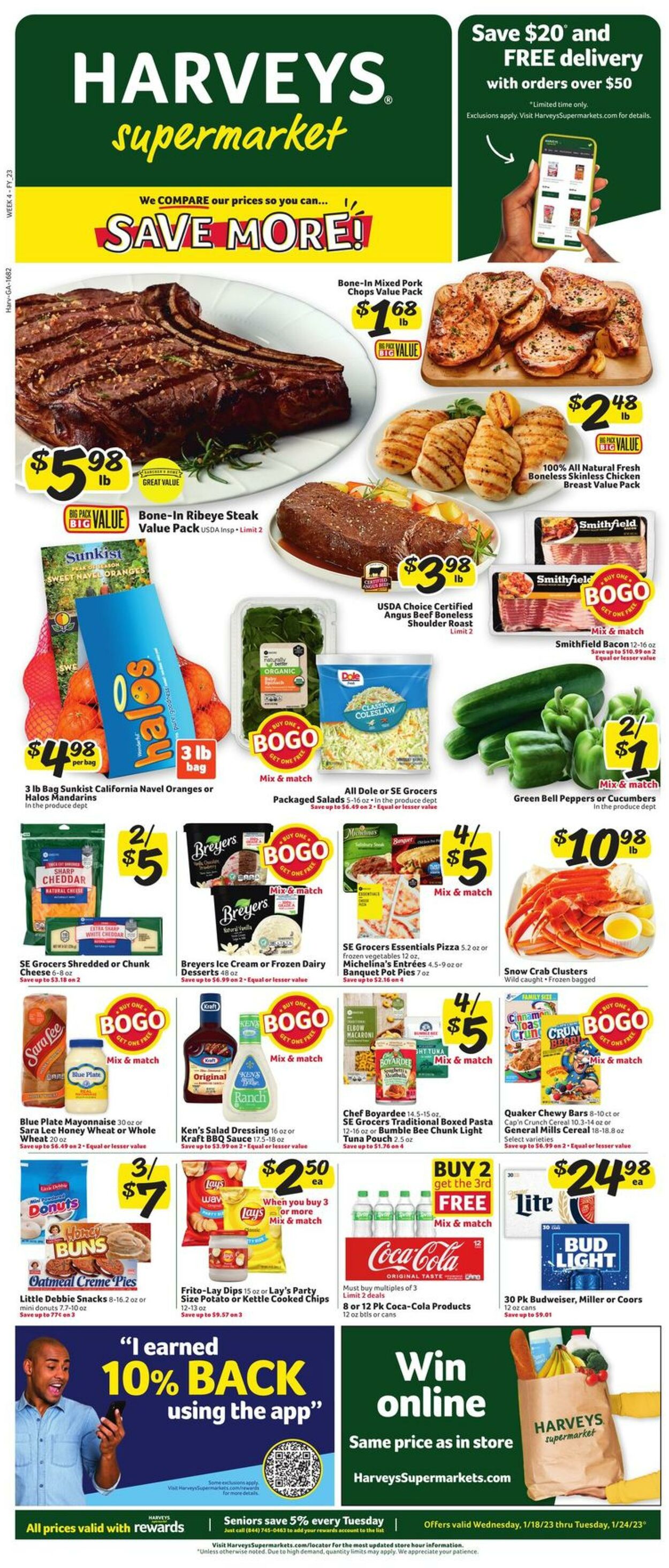Weekly ad Harvey's Supermarkets 01/18/2023-01/24/2023