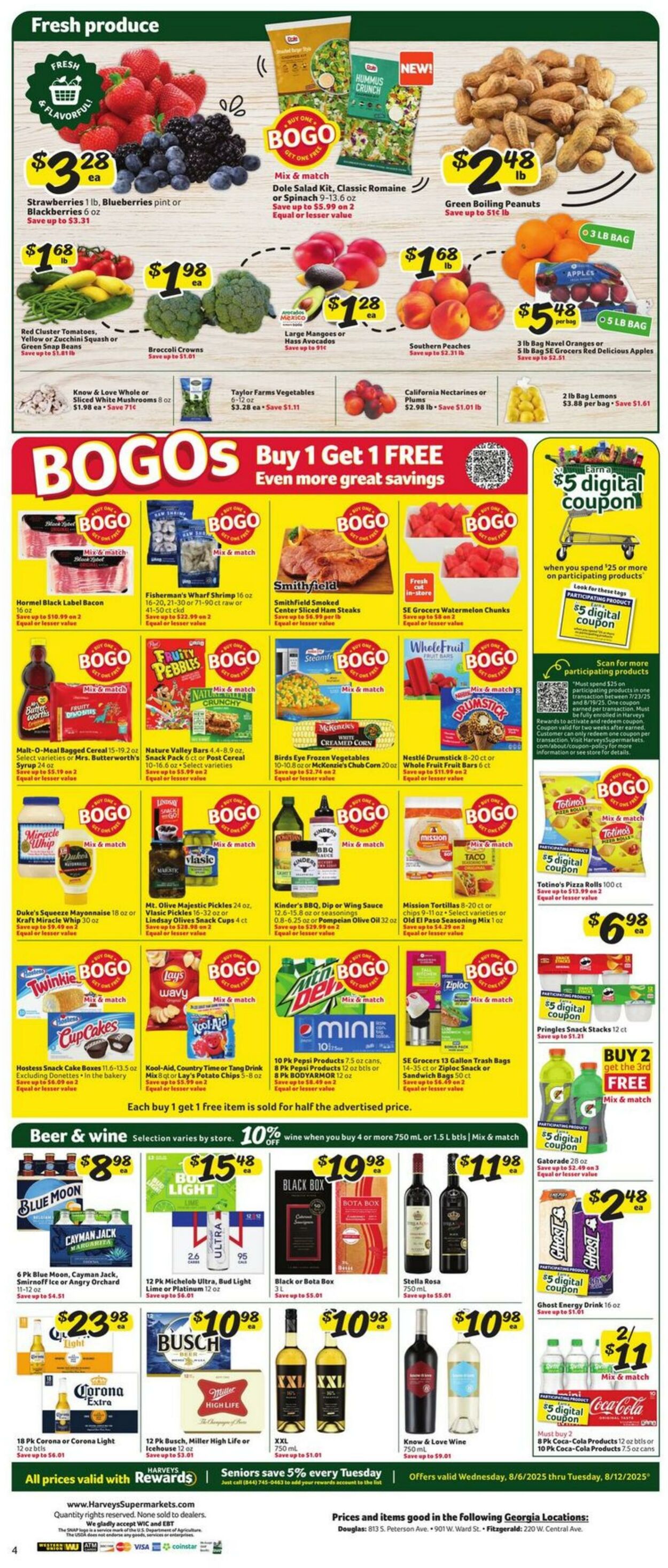 Weekly ad Harvey's Supermarkets 08/06/2025 - 08/12/2025