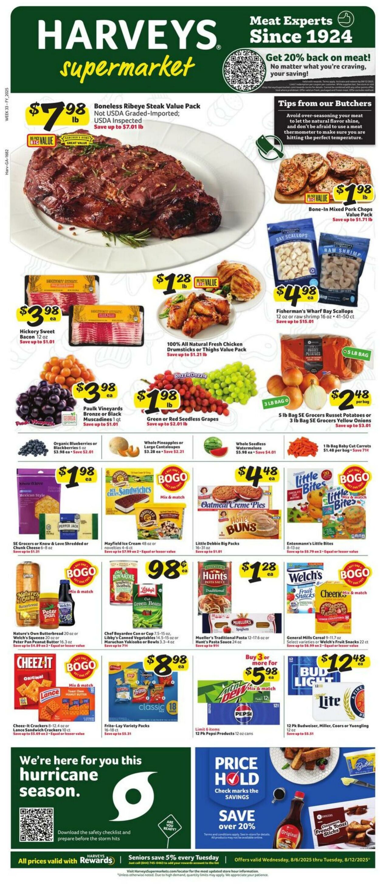 Weekly ad Harvey's Supermarkets 08/06/2025 - 08/12/2025