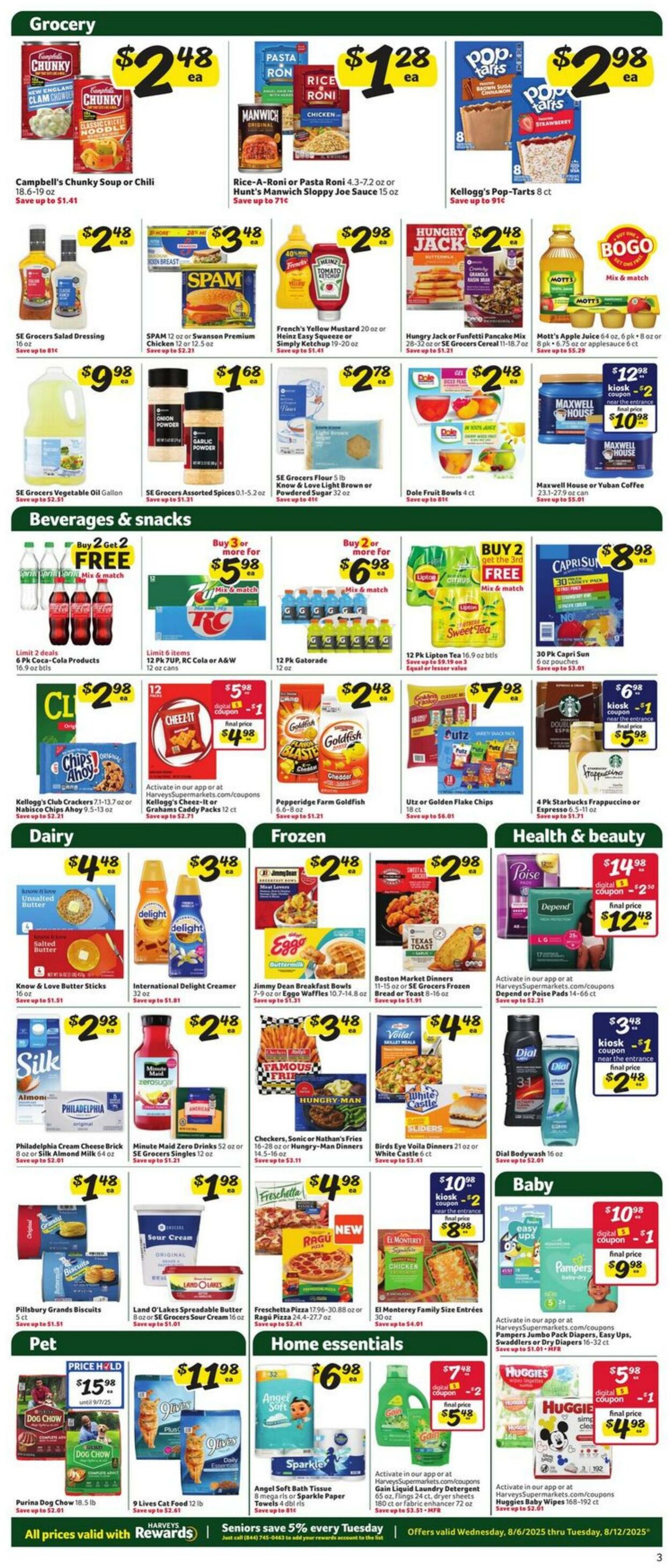 Weekly ad Harvey's Supermarkets 08/06/2025 - 08/12/2025