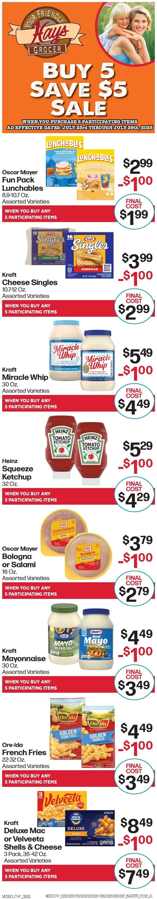 Weekly ad Hays Supermarkets 07/23/2025 - 07/29/2025