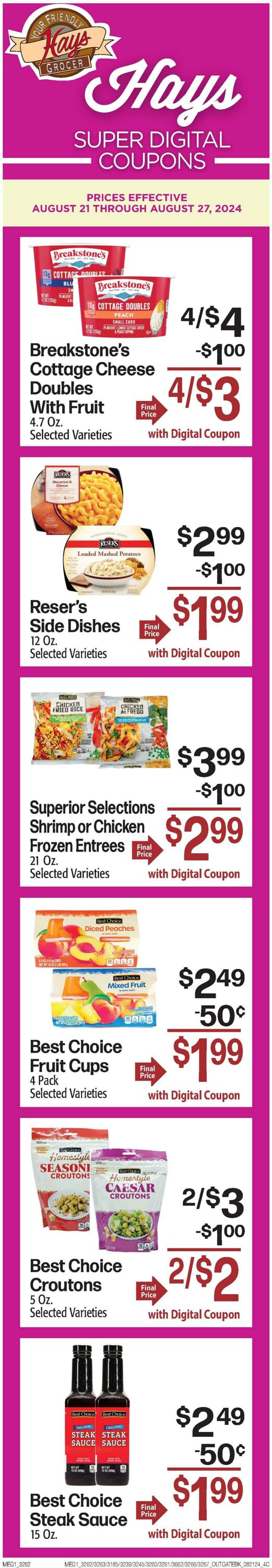 Weekly ad Hays Supermarkets 08/21/2024 - 08/27/2024