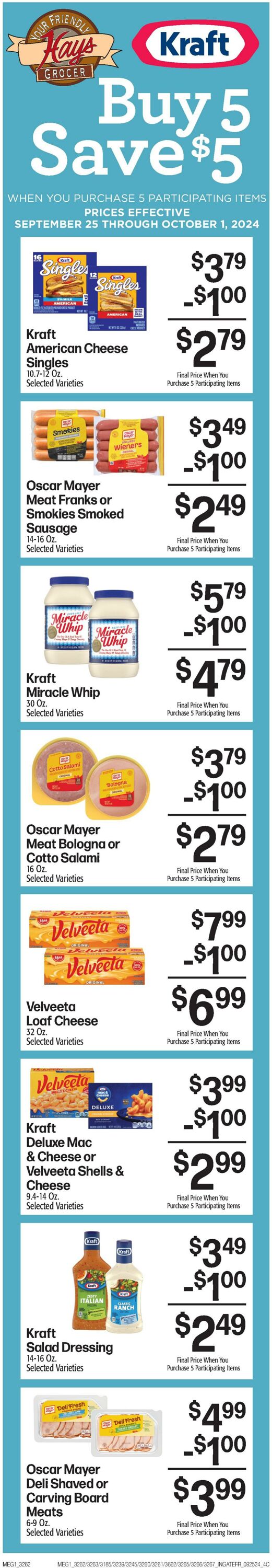 Weekly ad Hays Supermarkets 09/25/2024 - 10/01/2024