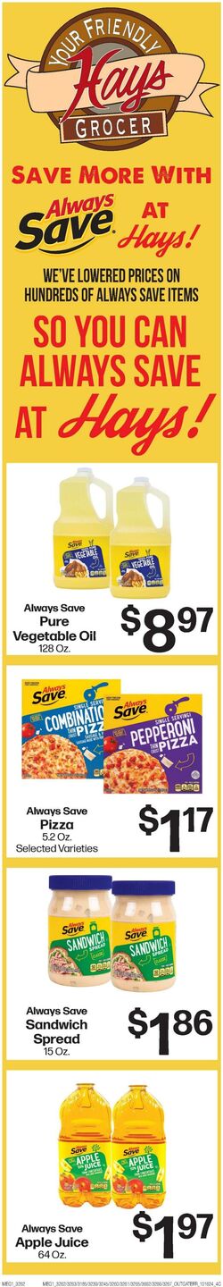 Weekly ad Hays Supermarkets 08/28/2024 - 09/03/2024