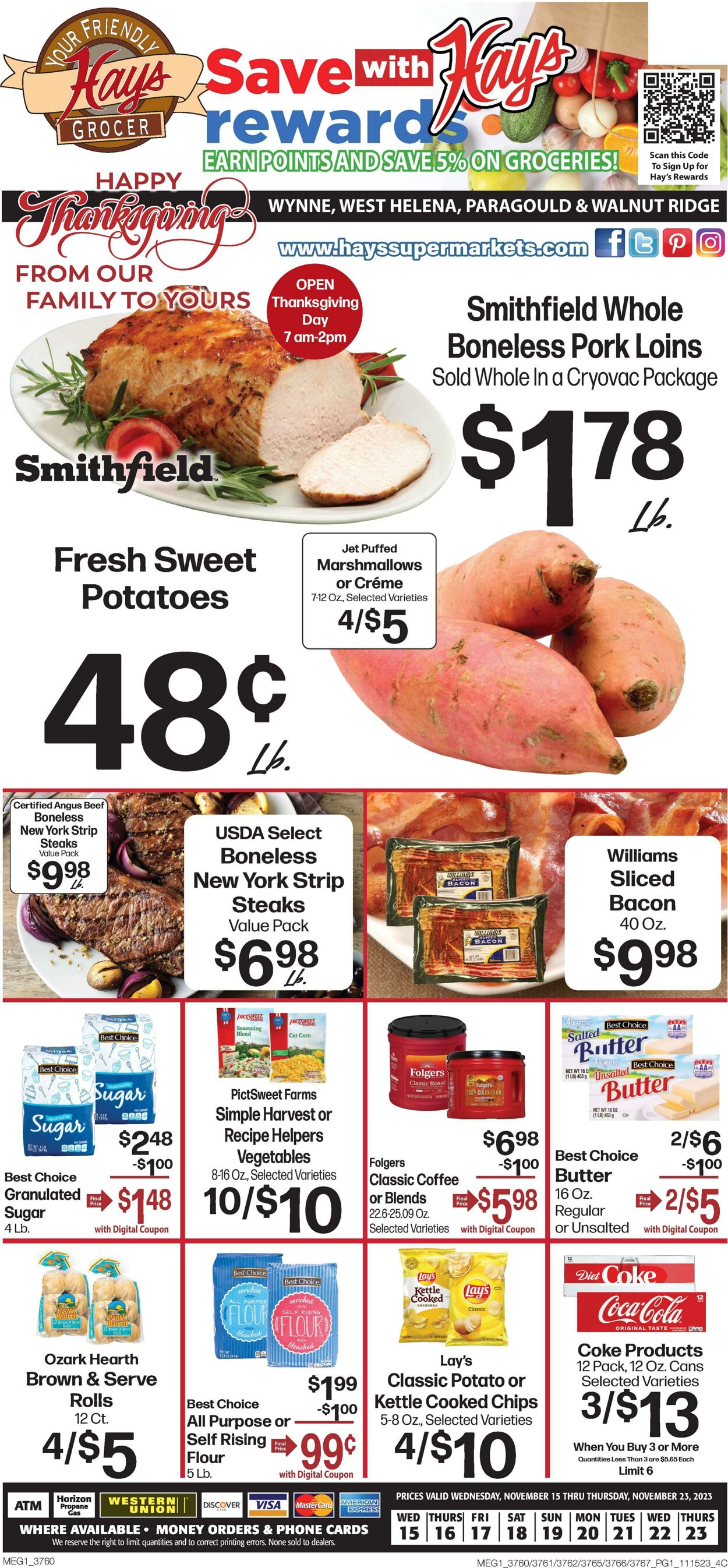 Weekly ad Hays Supermarkets 11/15/2023 - 11/23/2023