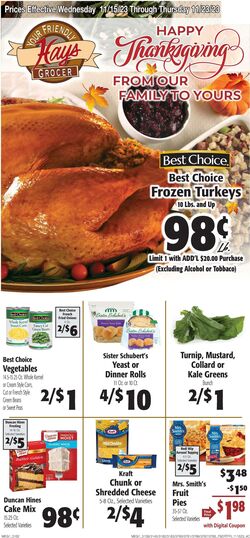 Weekly ad Hays Supermarkets 11/15/2023 - 11/23/2023