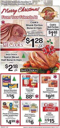Weekly ad Hays Supermarkets 12/17/2025 - 12/24/2025