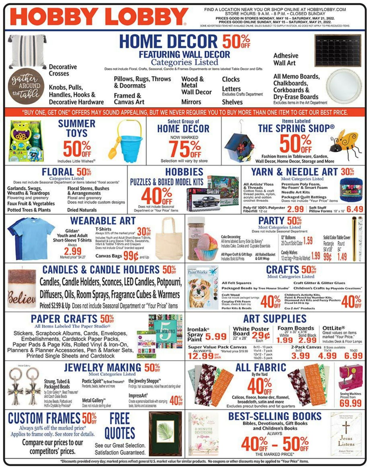 Hobby Lobby Promotional weekly ads