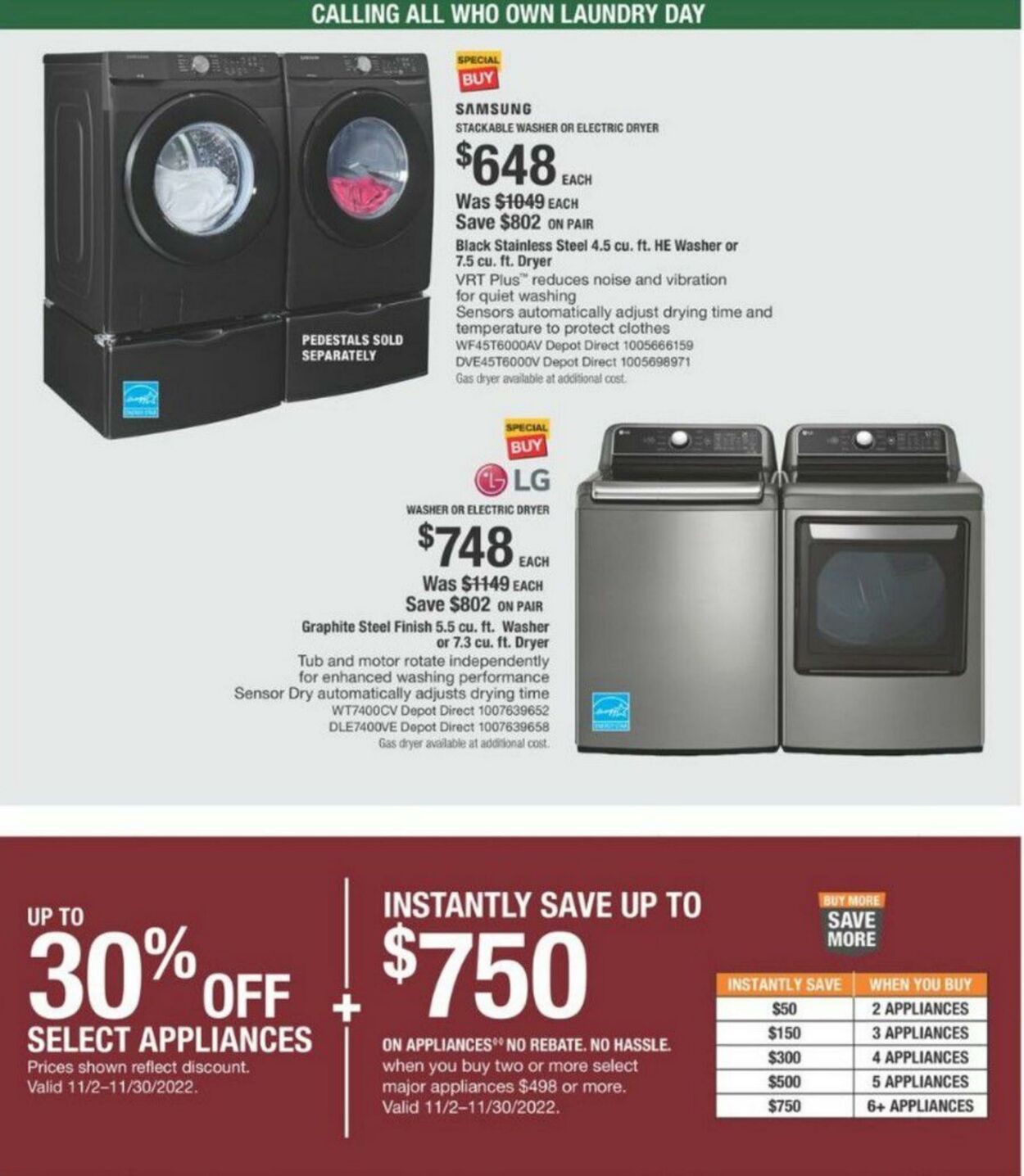 Weekly ad Home Depot 11/24/2022 - 11/30/2022