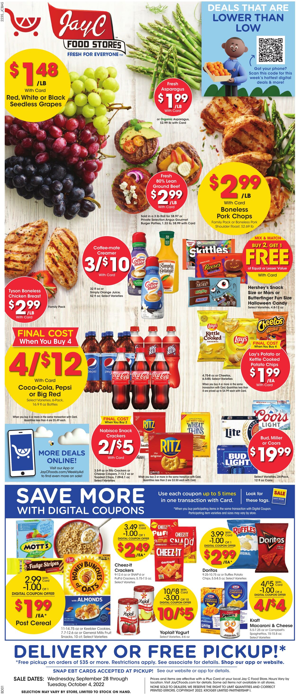 Weekly ad JayC Food Stores 09/28/2022 - 10/04/2022