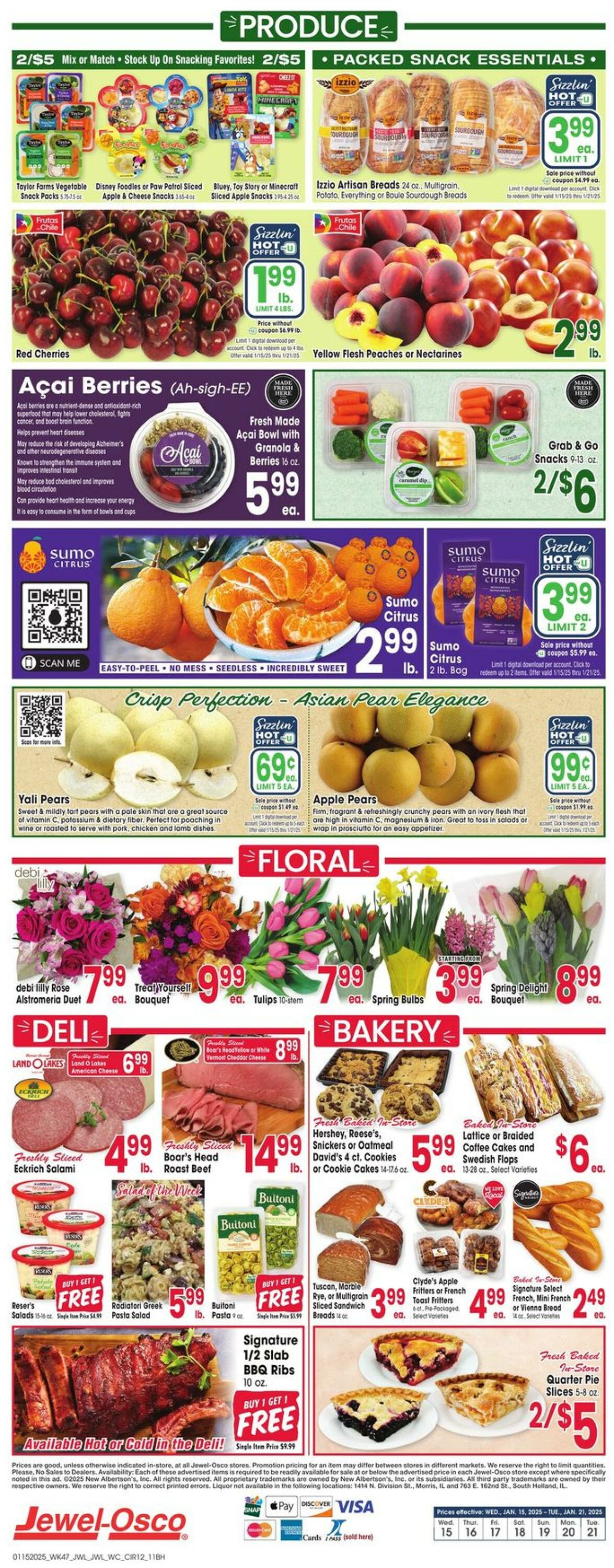 Weekly ad Jewel Osco 01/15/2025 - 01/21/2025