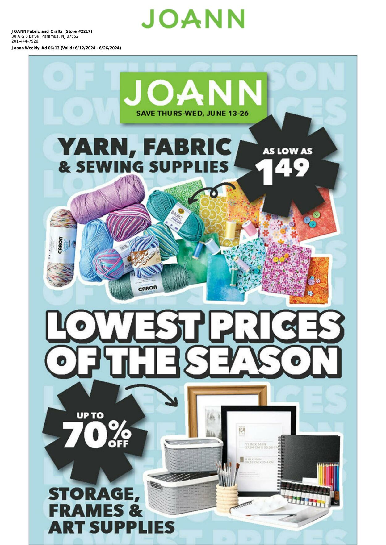 Jo-Ann Promotional weekly ads