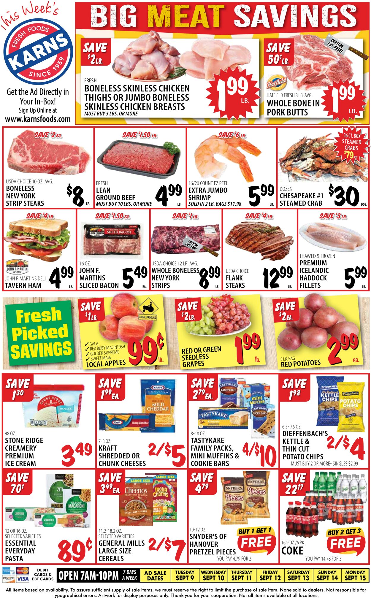 Weekly ad Karns Quality Foods 09/09/2025 - 09/15/2025