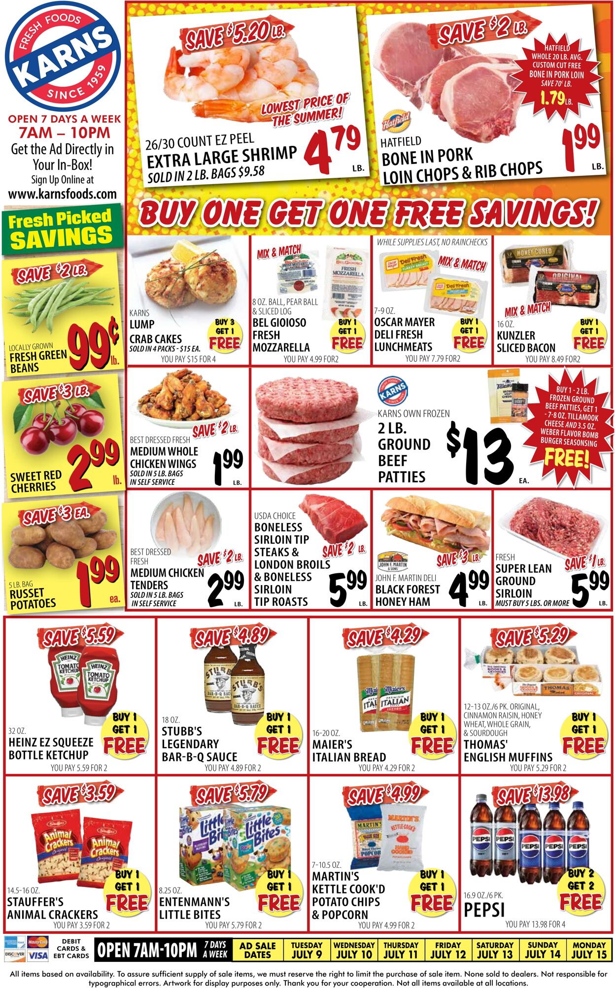 Weekly ad Karns Quality Foods 07/09/2024 - 07/15/2024