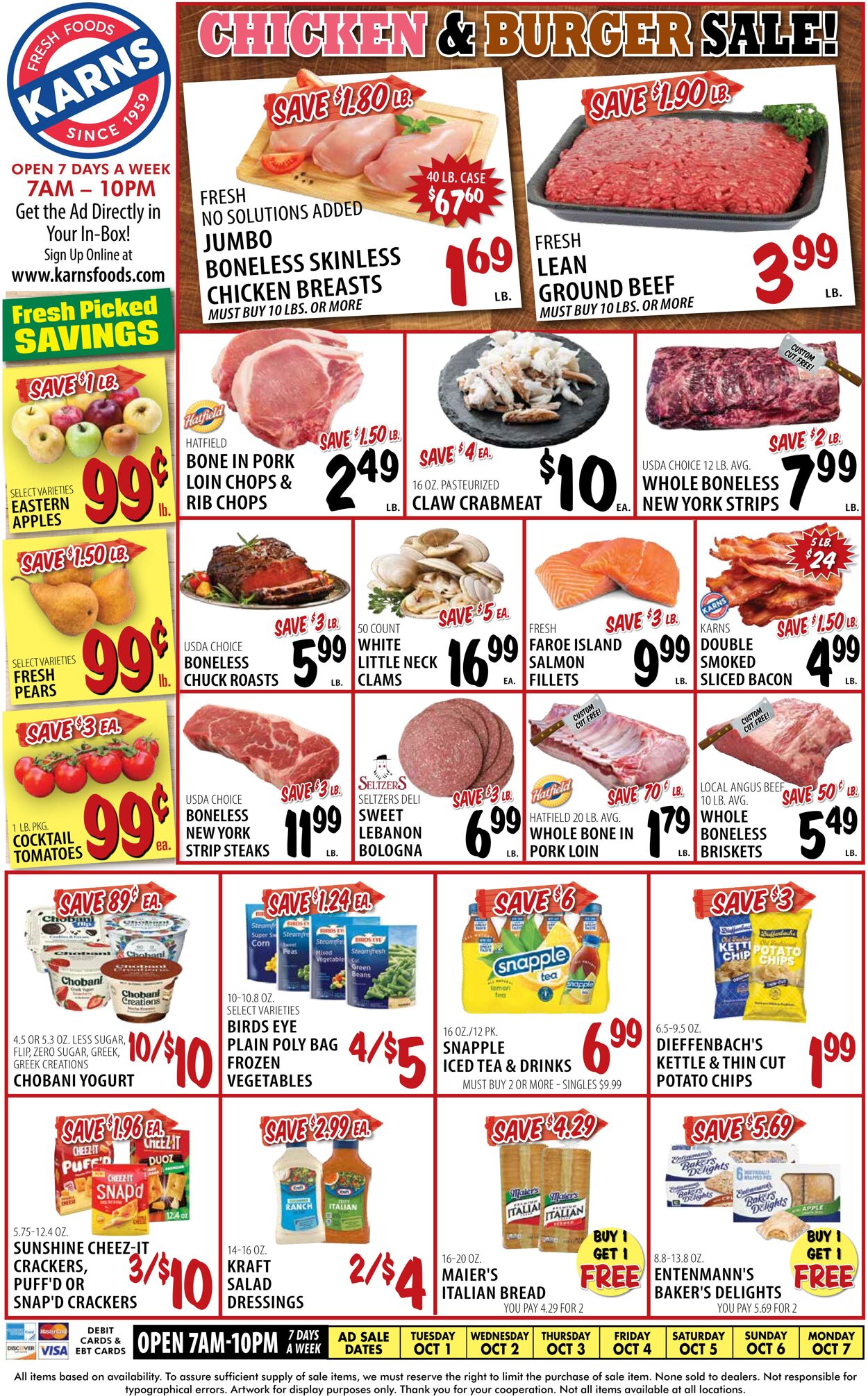 Weekly ad Karns Quality Foods 10/01/2024 - 10/07/2024