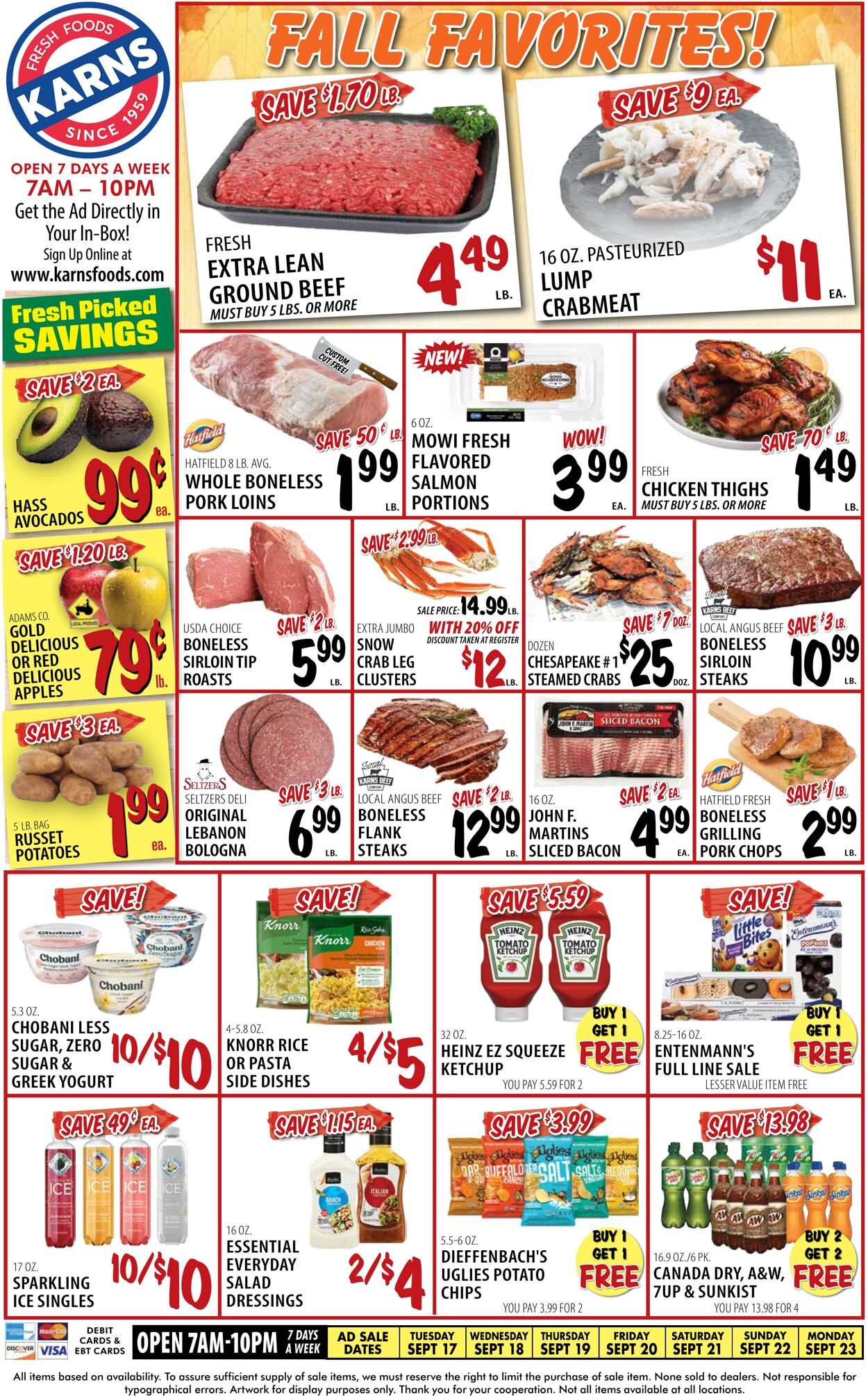 Weekly ad Karns Quality Foods 09/17/2024 - 09/23/2024