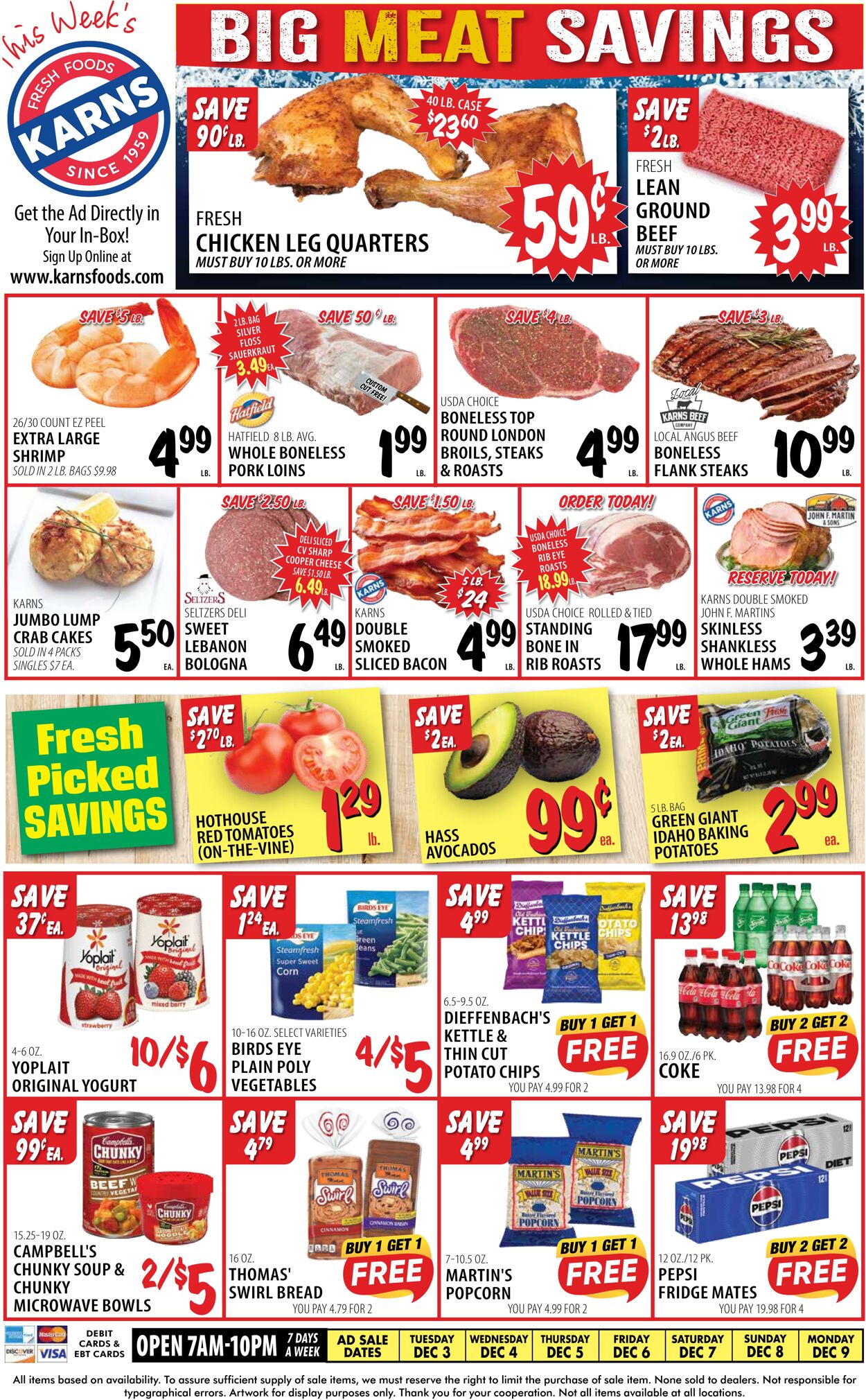 Weekly ad Karns Quality Foods 12/03/2024 - 12/09/2024