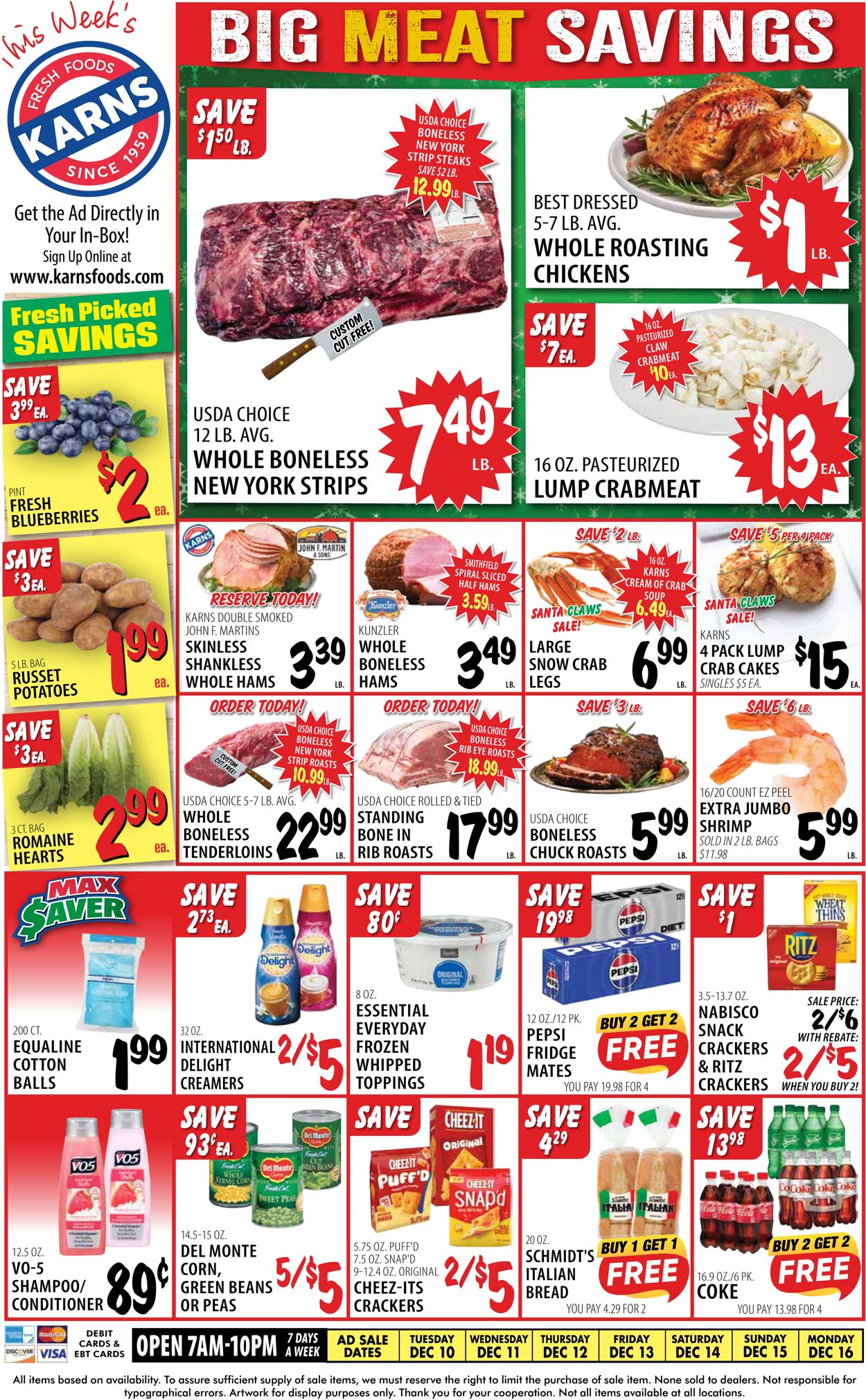 Weekly ad Karns Quality Foods 12/10/2024 - 12/16/2024