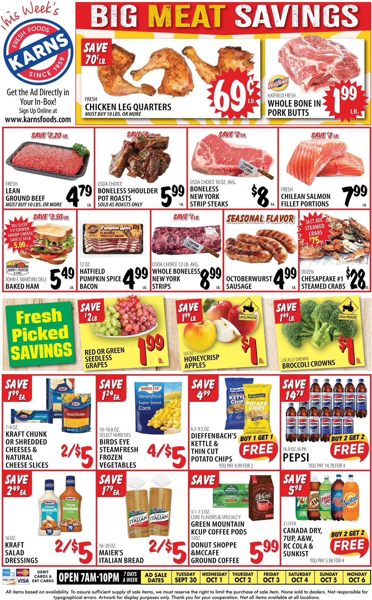 Weekly ad Karns Quality Foods 09/30/2025 - 10/06/2025