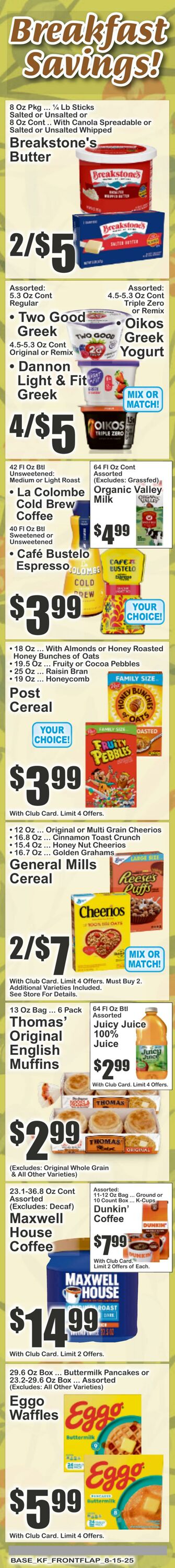 Weekly ad Key Food 08/15/2025 - 08/21/2025