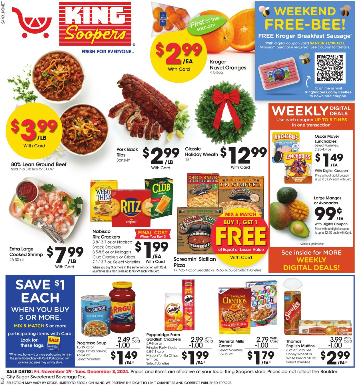 Weekly ad King Soopers 11/29/2024 - 12/03/2024