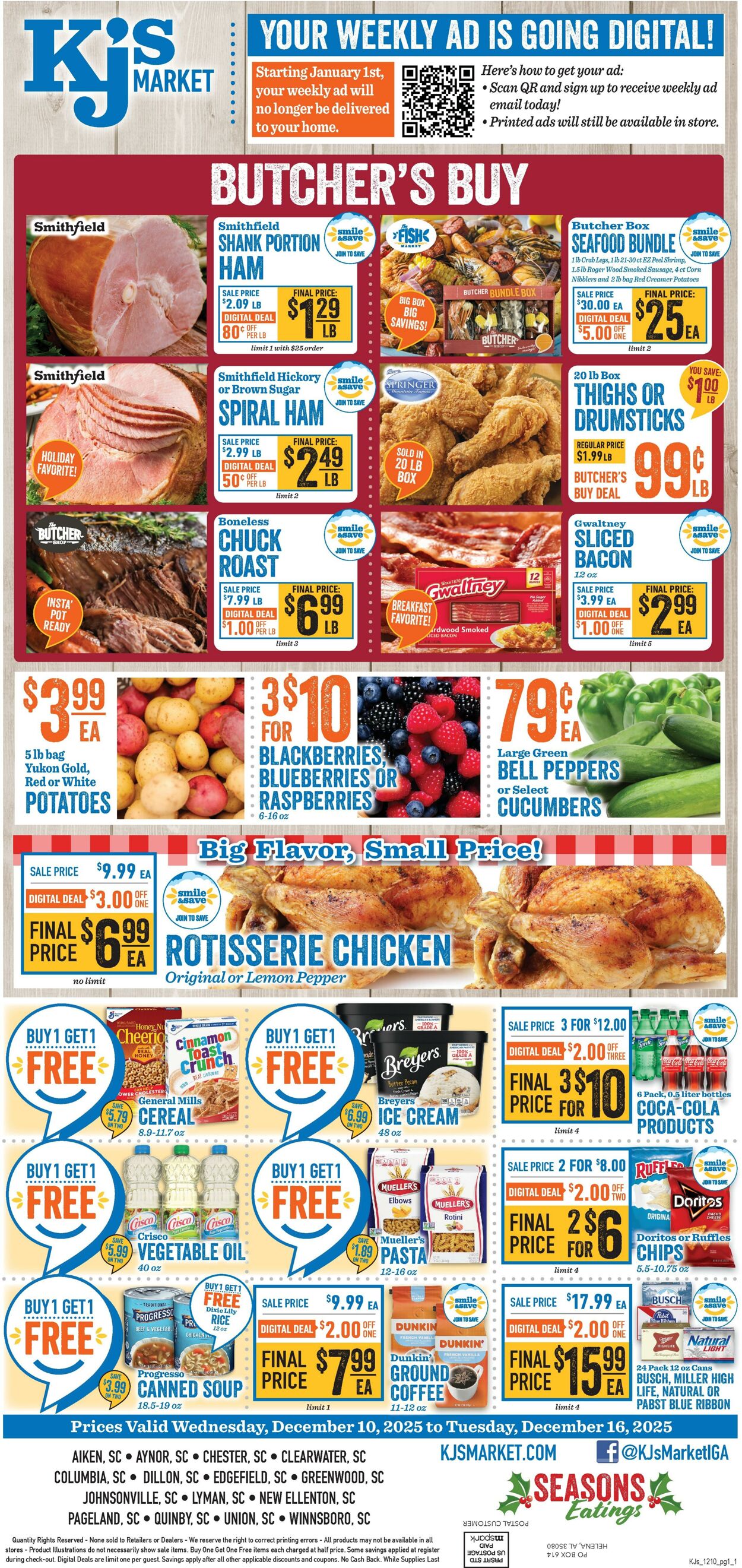 Weekly ad KJ's Market 12/10/2025 - 12/16/2025