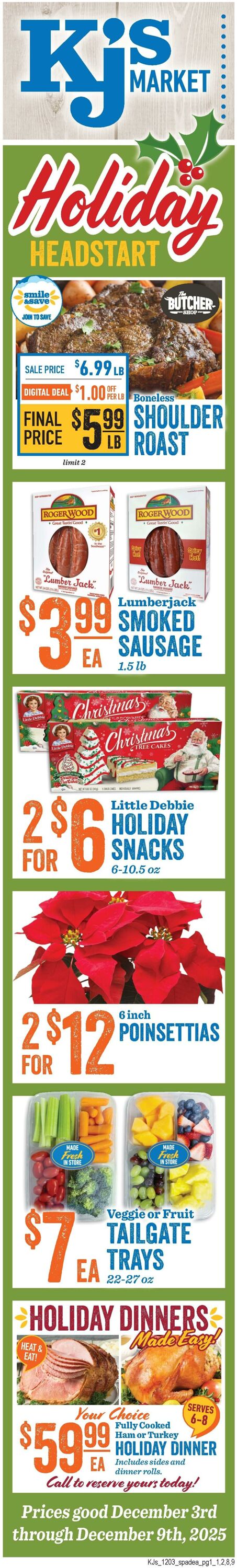 Weekly ad KJ's Market 12/03/2025 - 12/09/2025