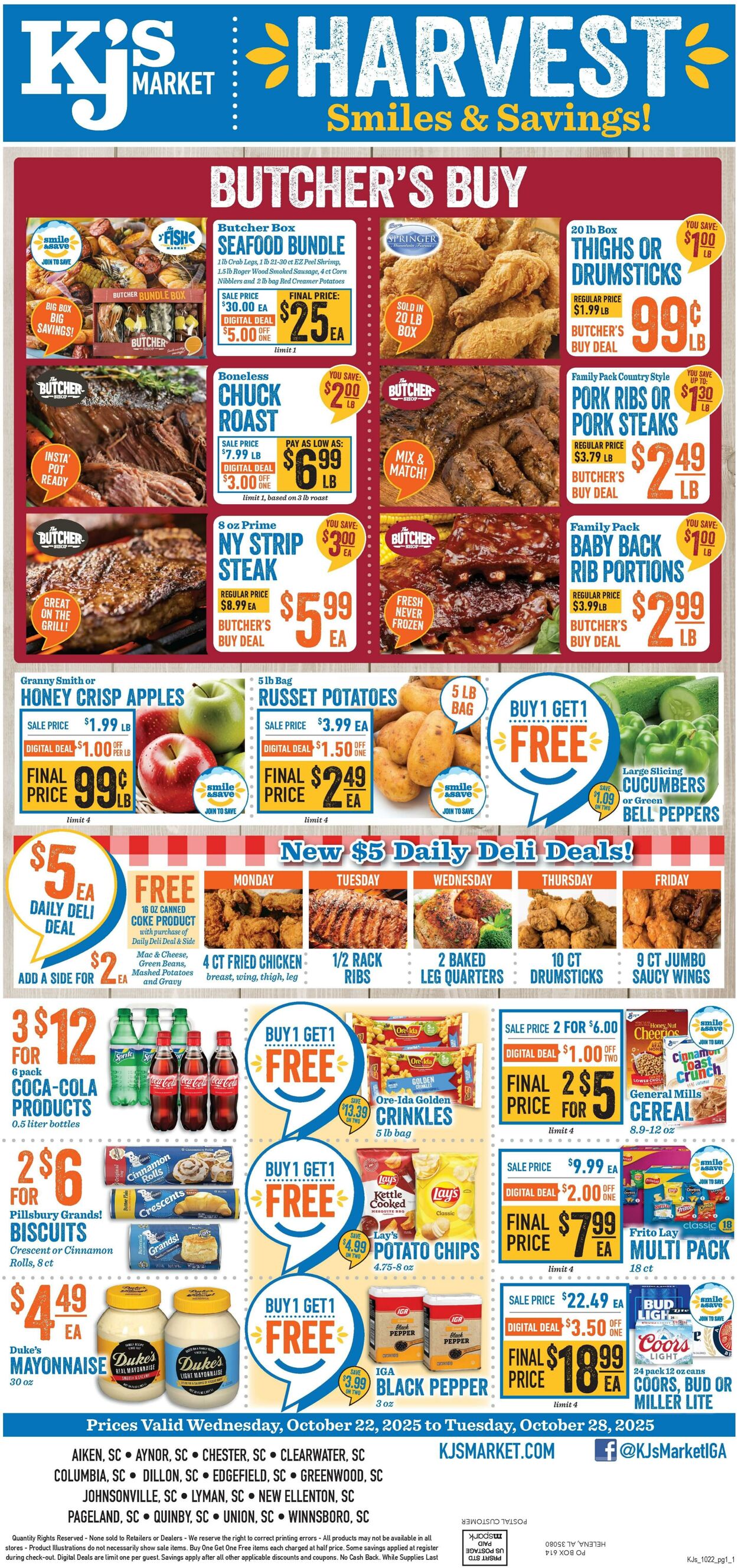 Weekly ad KJ's Market 10/22/2025 - 10/28/2025