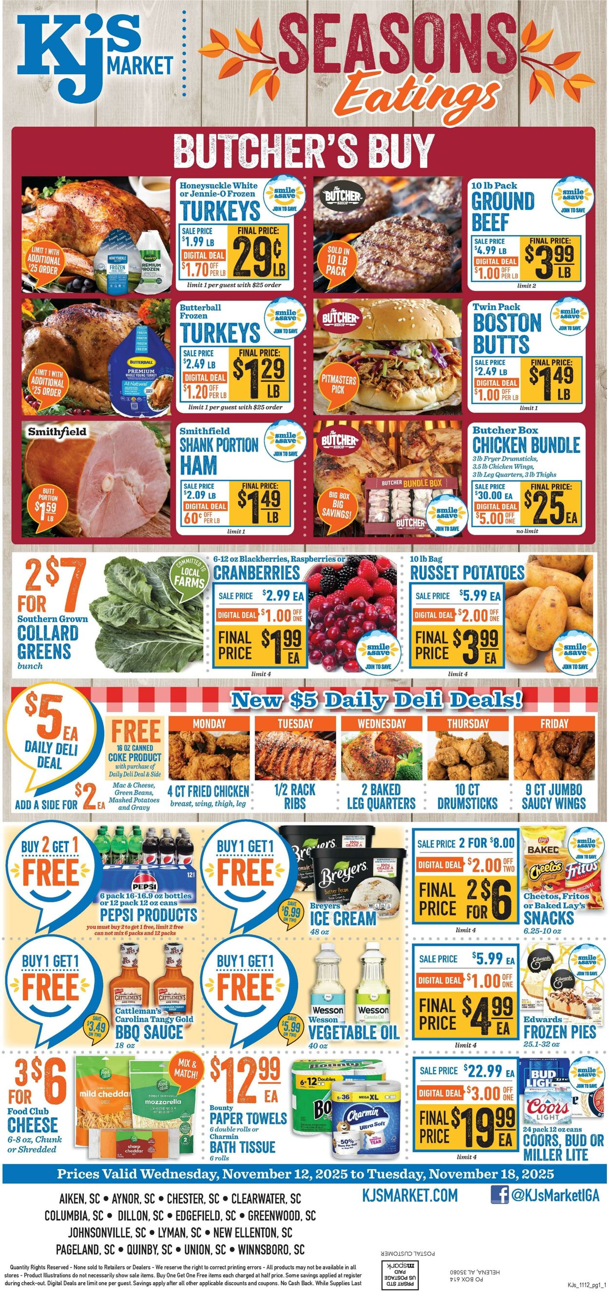 Weekly ad KJ's Market 11/12/2025 - 11/18/2025