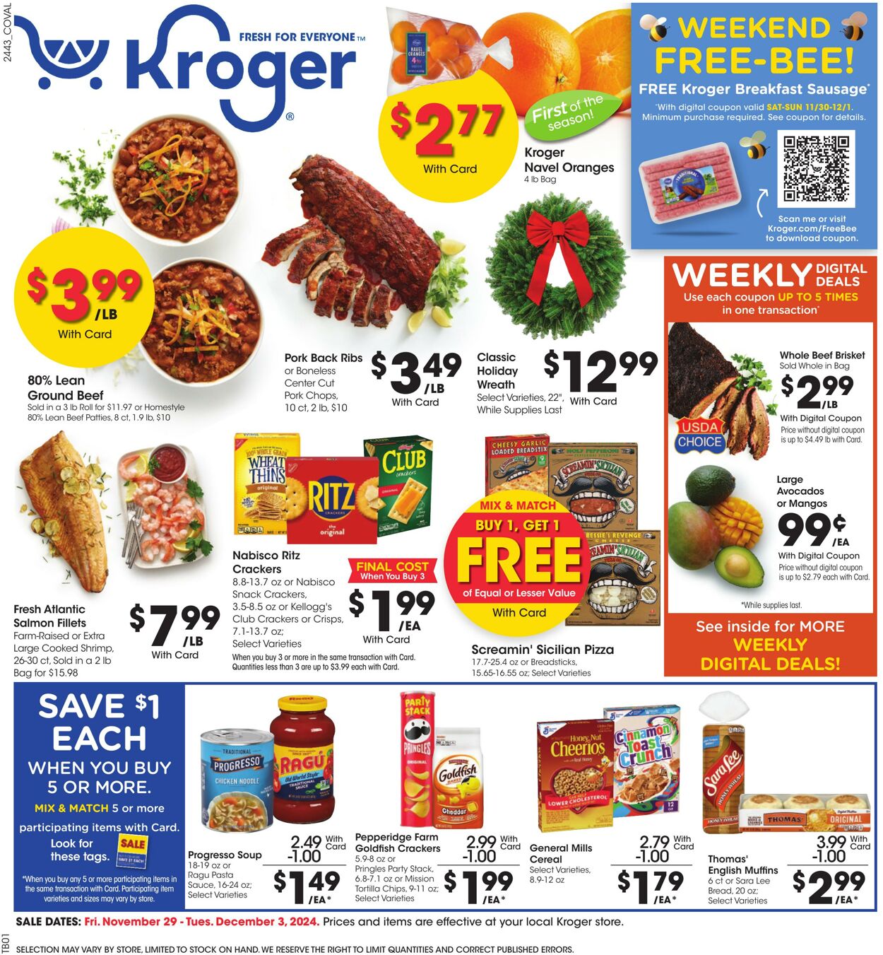 Weekly ad Kroger 11/29/2024 - 12/03/2024