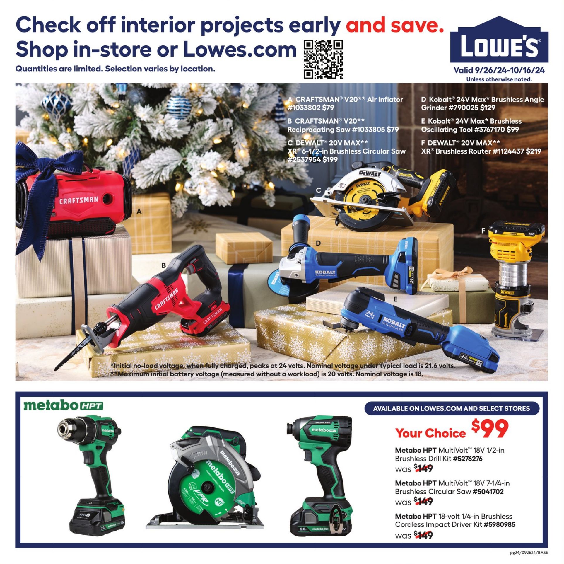 Weekly ad Lowe's 09/26/2024 - 10/16/2024