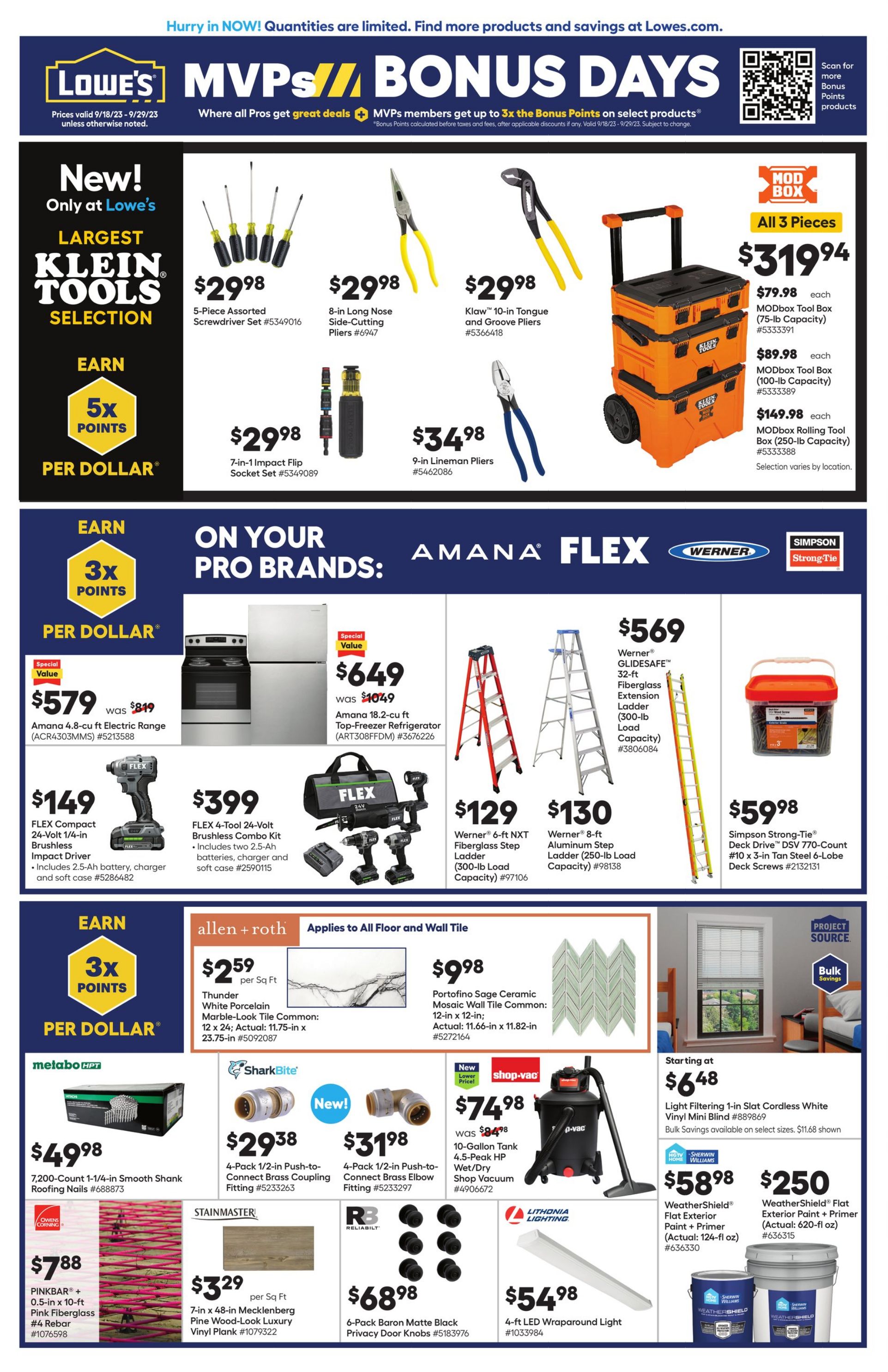 Weekly ad Lowe's - Pro Ad Sep 18, 2023 - Sep 29, 2023